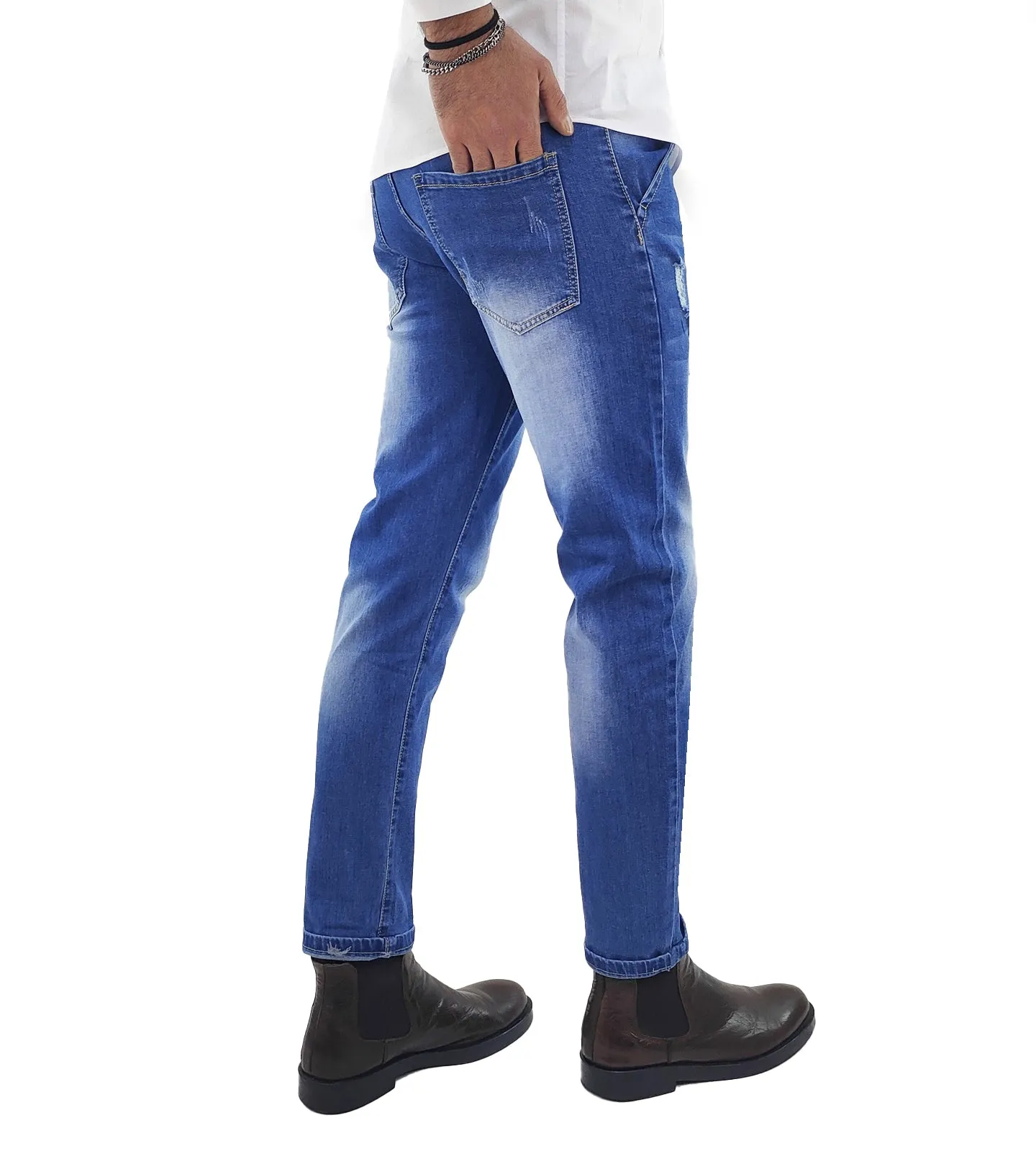 Jeans Uomo Capri Tasca Filo