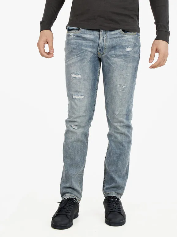 Johnny Looper Jean homme coupe slim avec déchirures