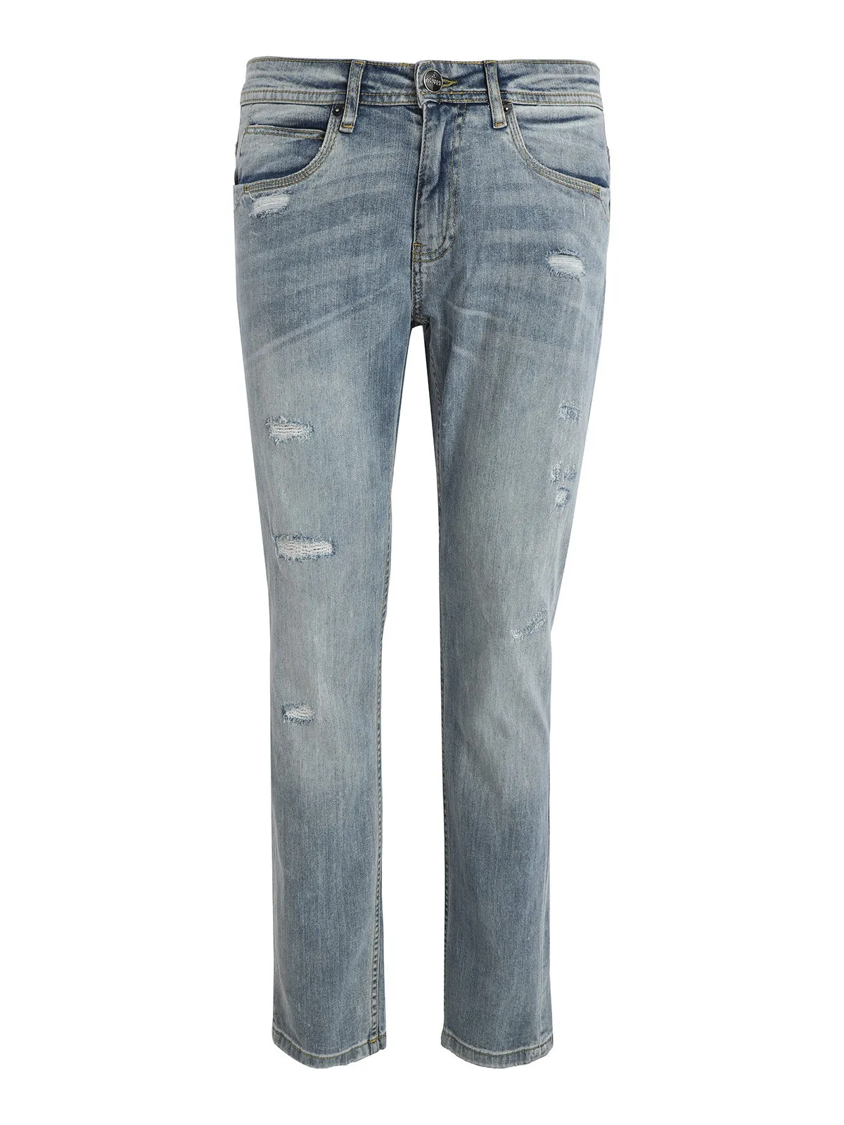 Johnny Looper Jean homme coupe slim avec déchirures