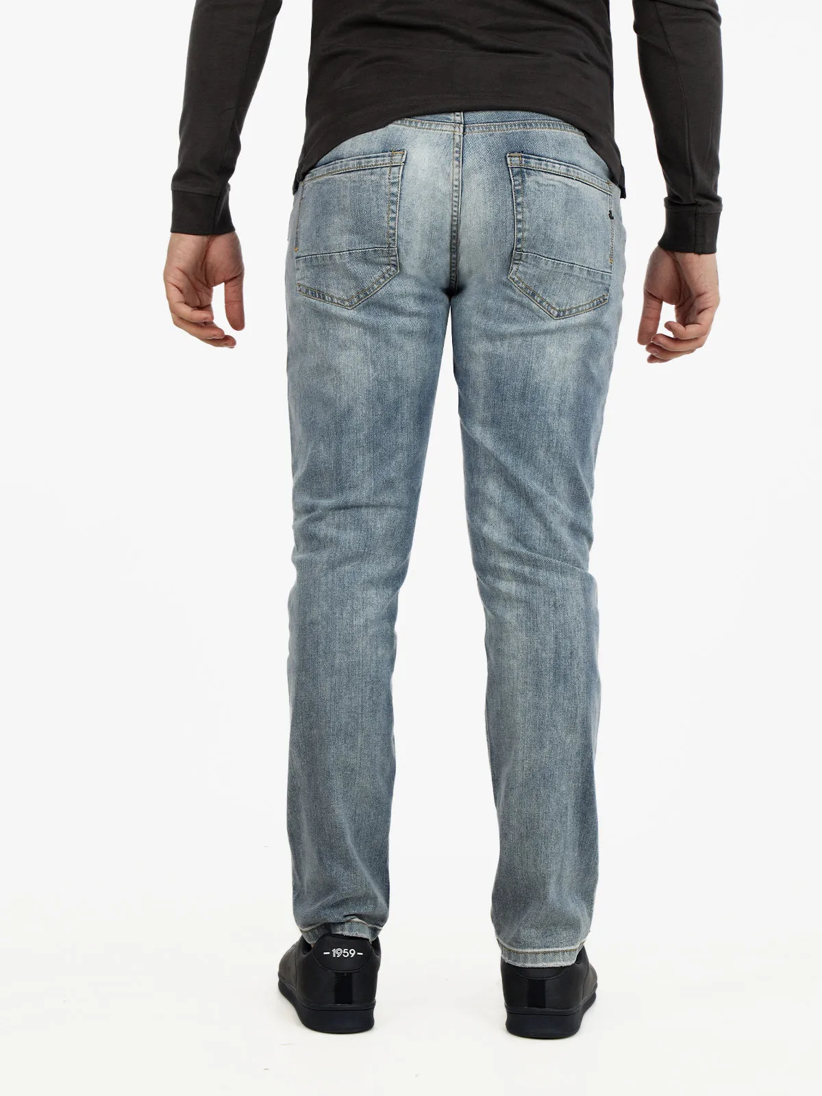 Johnny Looper Jean homme coupe slim avec déchirures