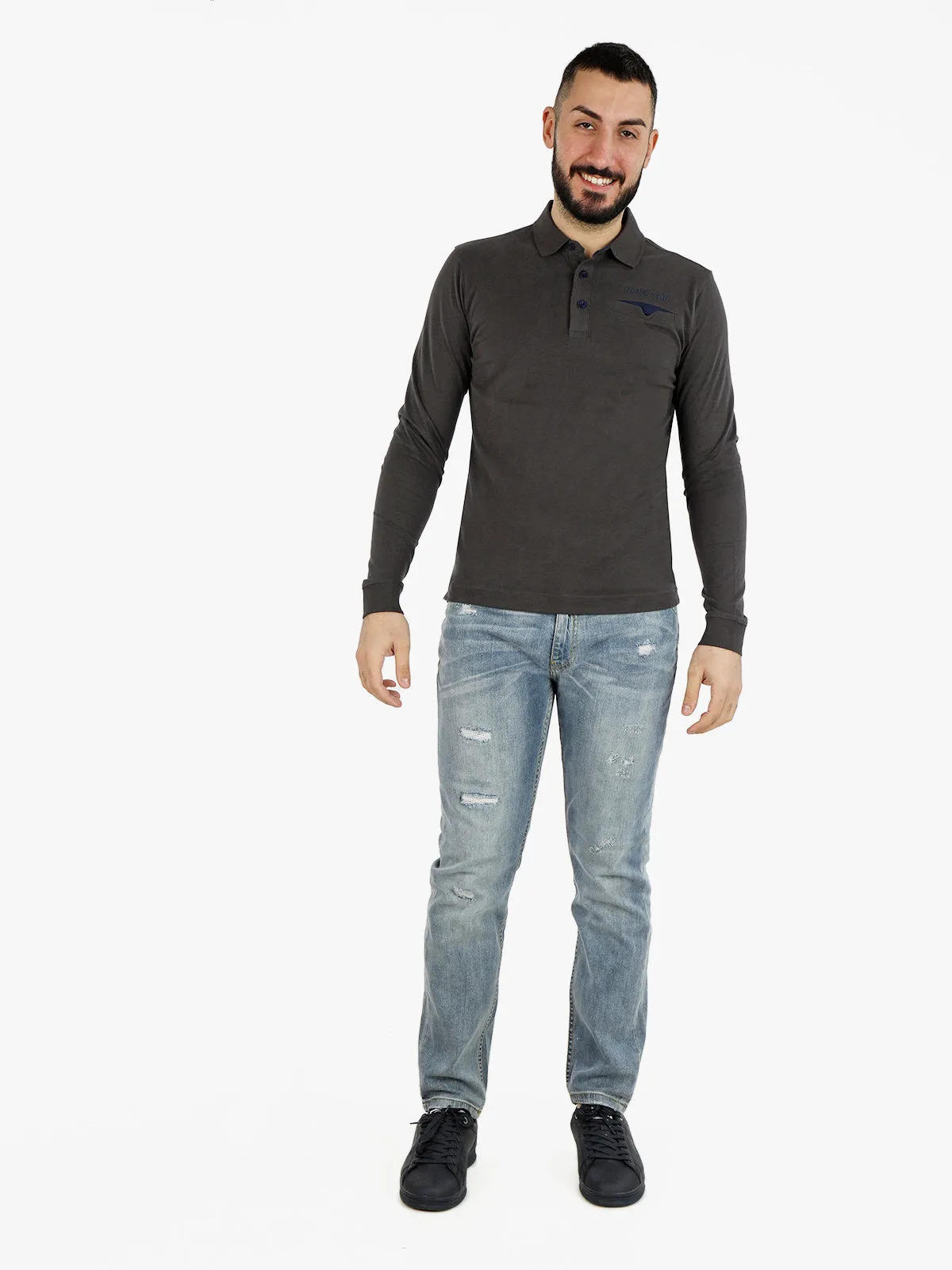 Johnny Looper Jean homme coupe slim avec déchirures