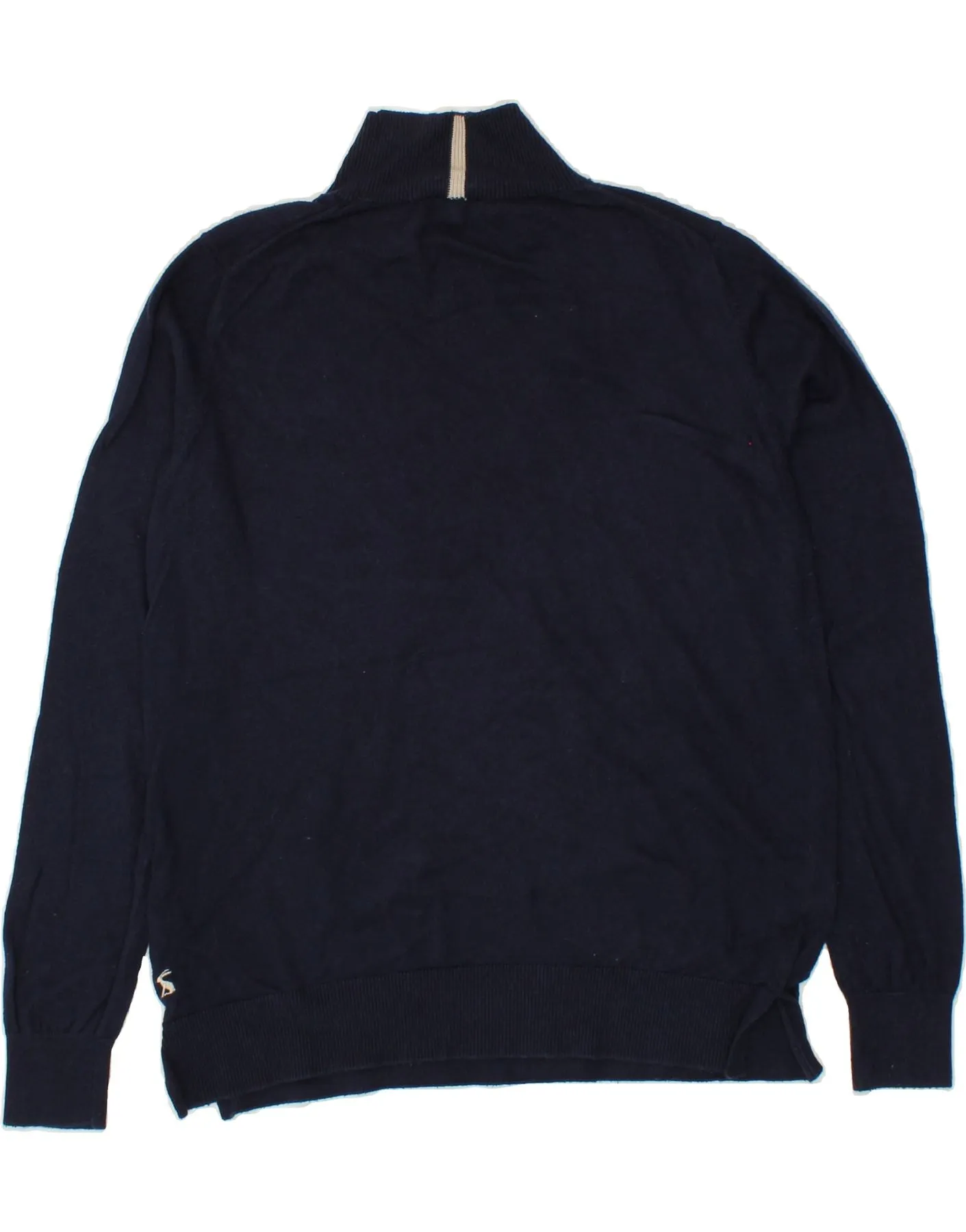 JOULES Womens Turtle Neck Jumper Sweater UK 14 Large Navy Blue Cotton