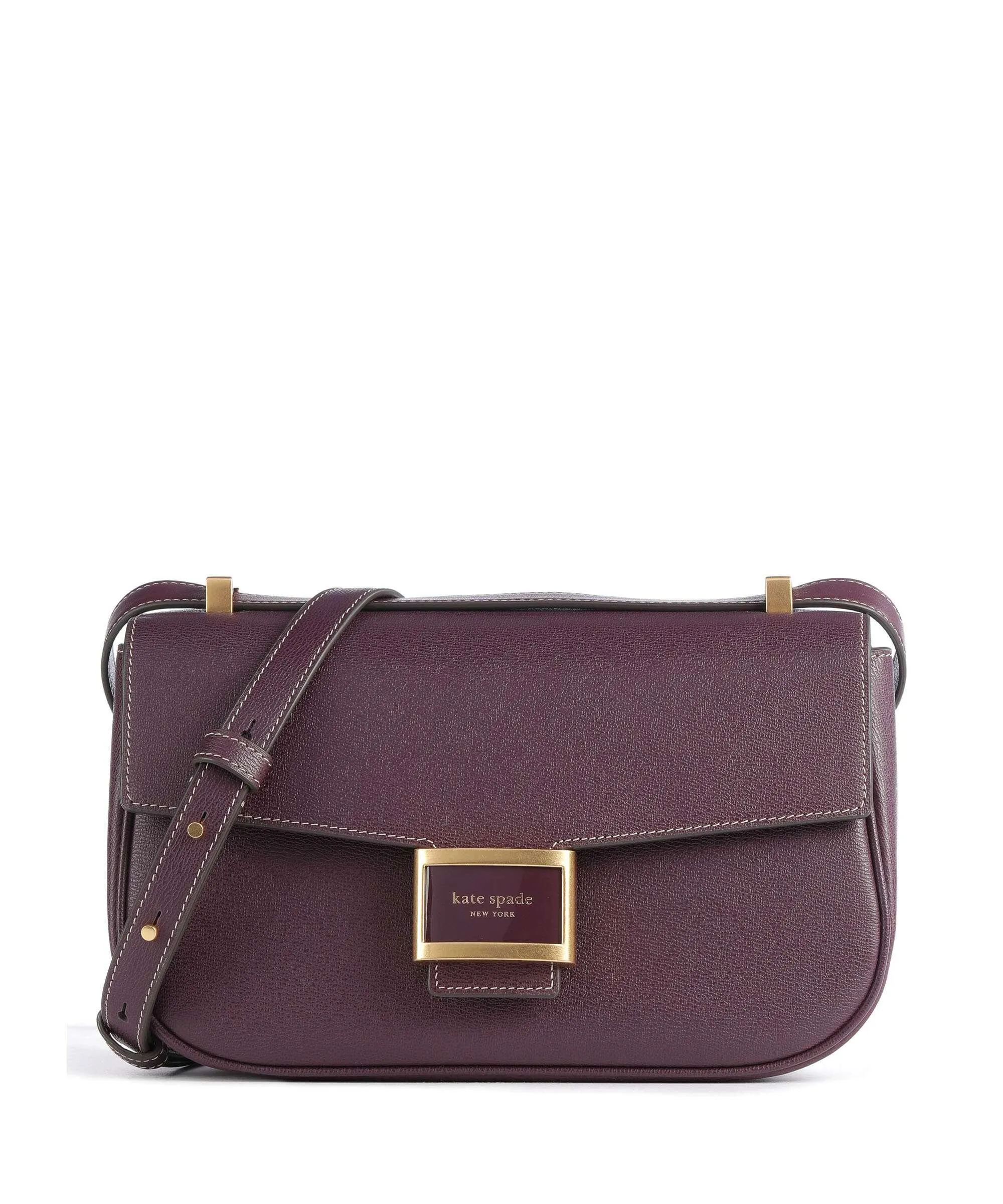  Kate Spade New York Katy Borsa a spalla pelle a grana fine rosso bordò  