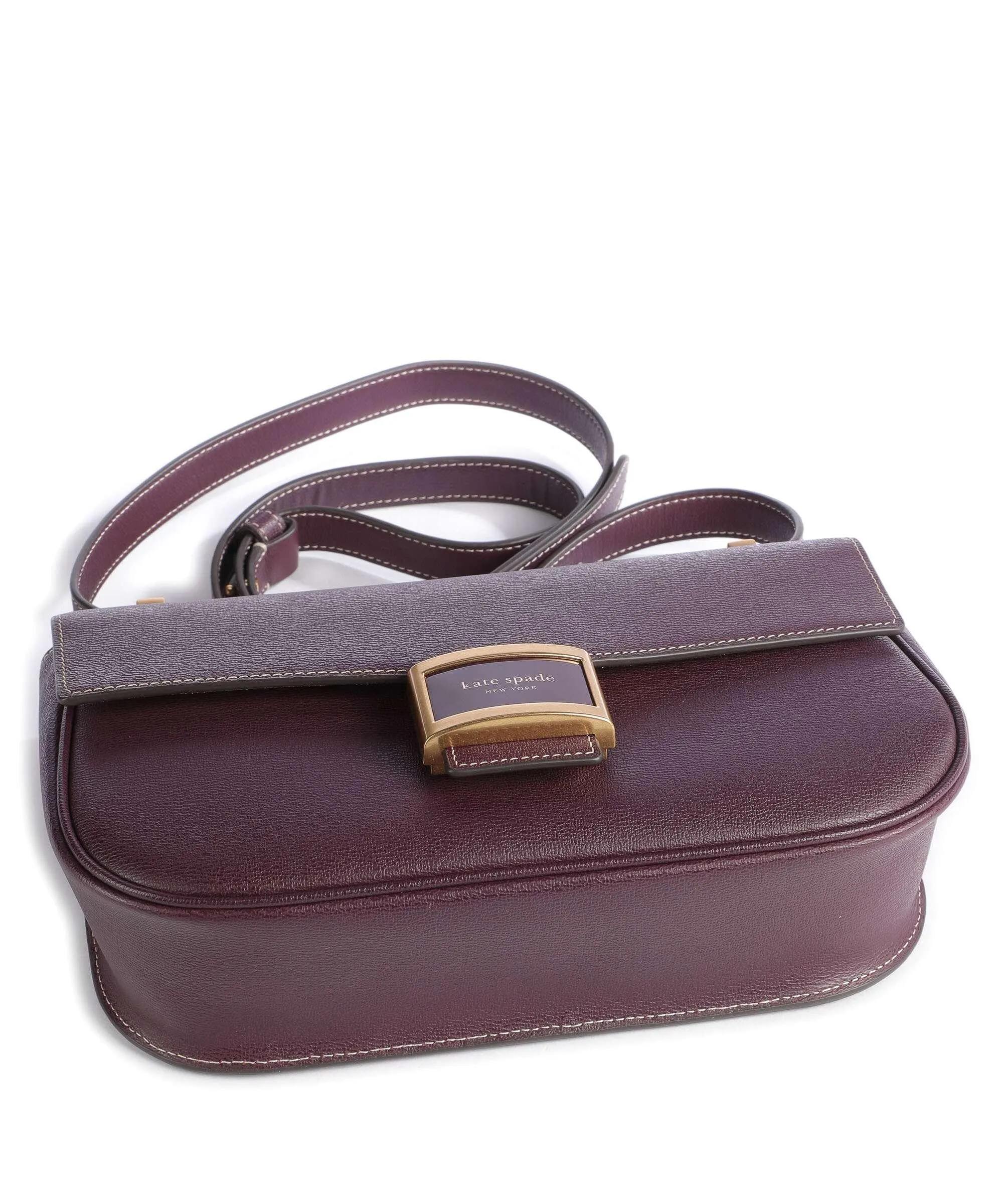  Kate Spade New York Katy Borsa a spalla pelle a grana fine rosso bordò  