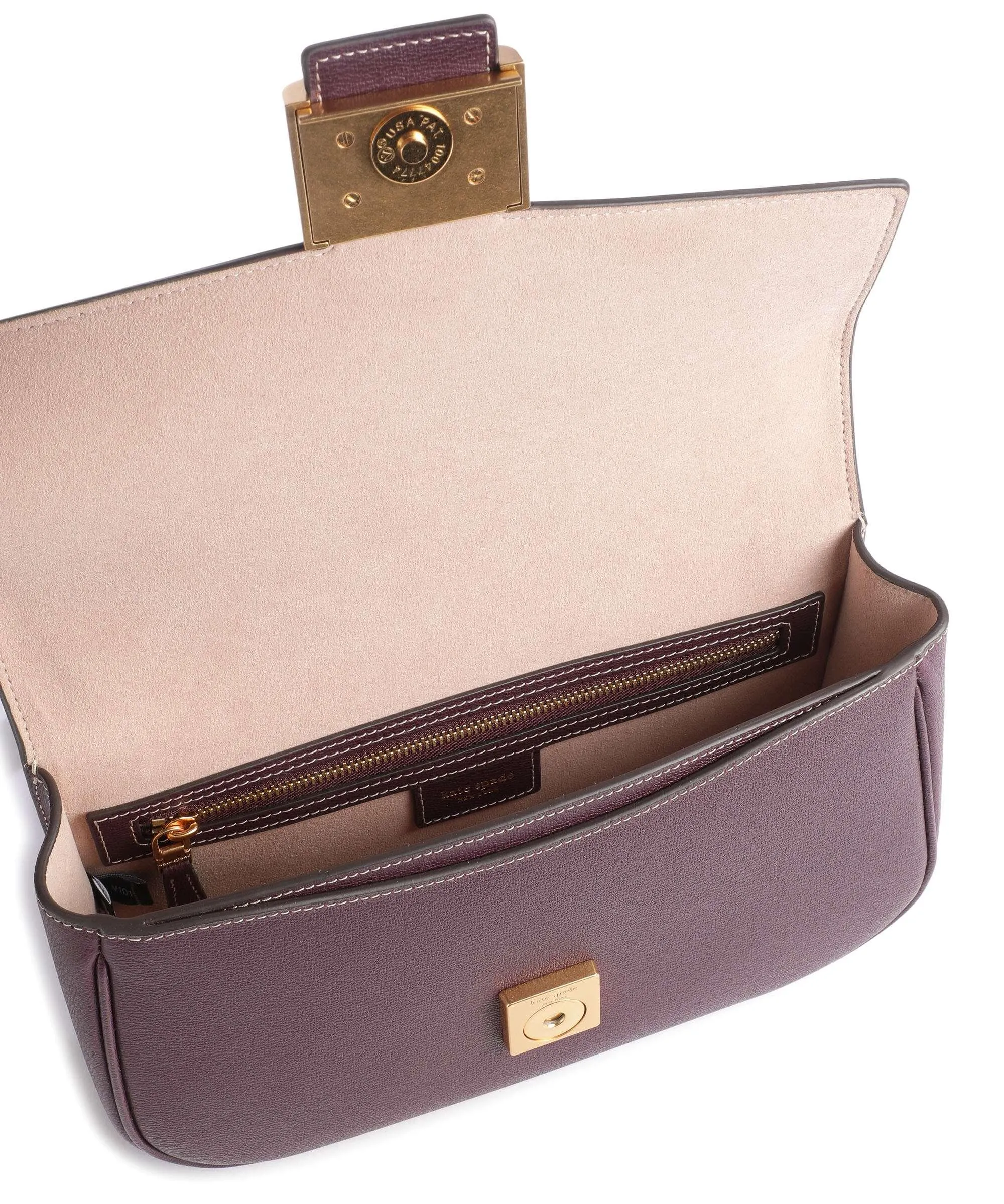  Kate Spade New York Katy Borsa a spalla pelle a grana fine rosso bordò  