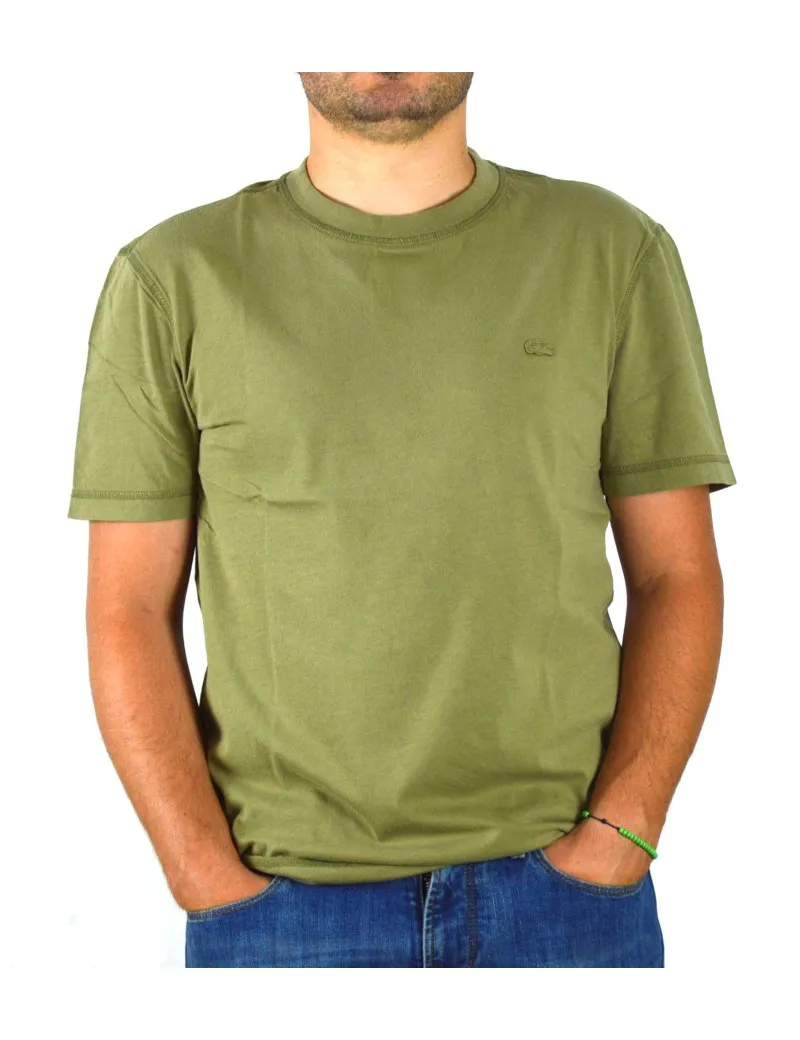 Lacoste t-shirt girocollo uomo verde oliva th3205