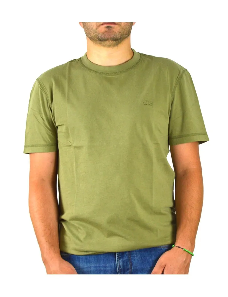 Lacoste t-shirt girocollo uomo verde oliva th3205