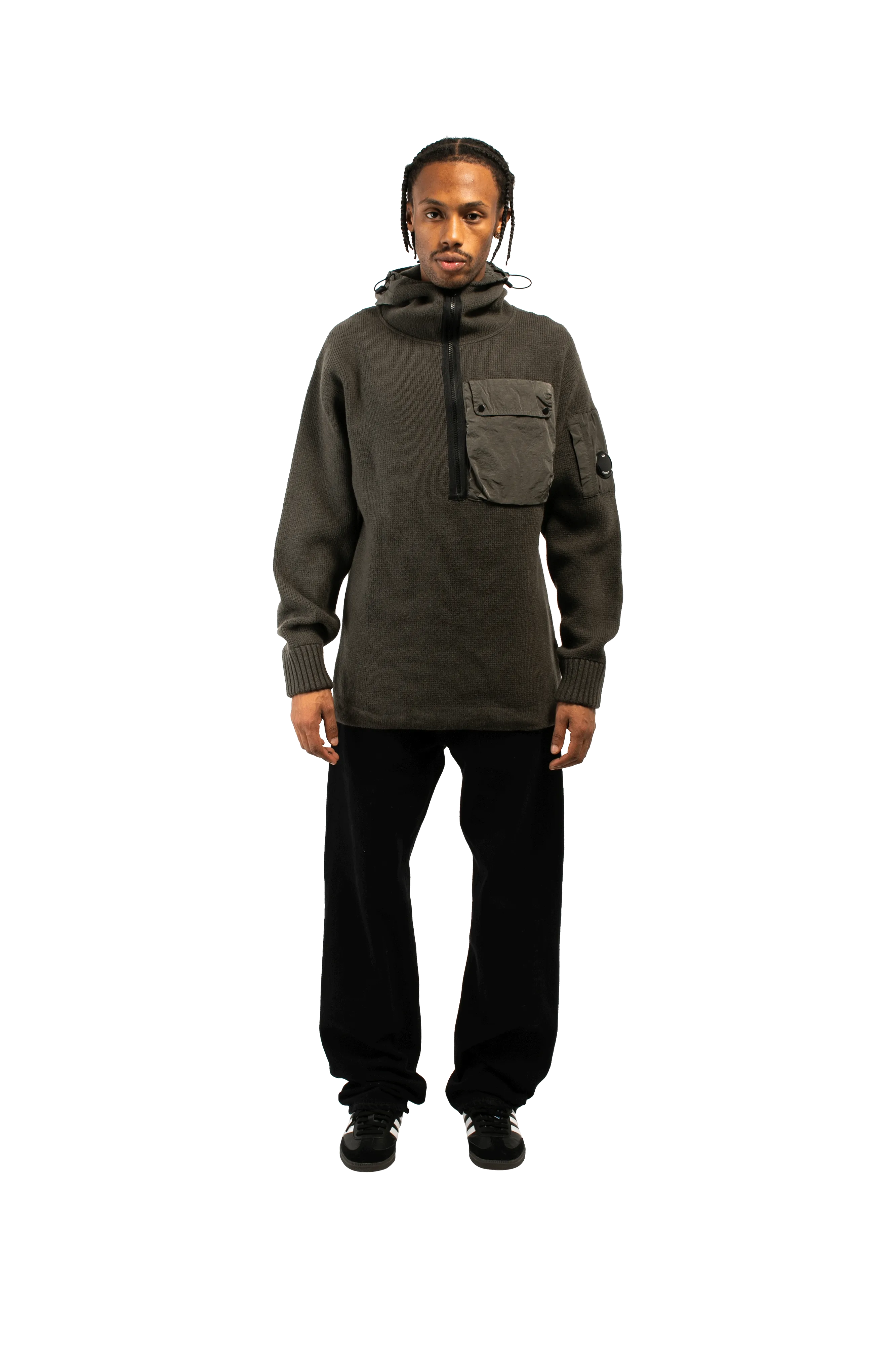 Lambswool Mixed Hooded Knit