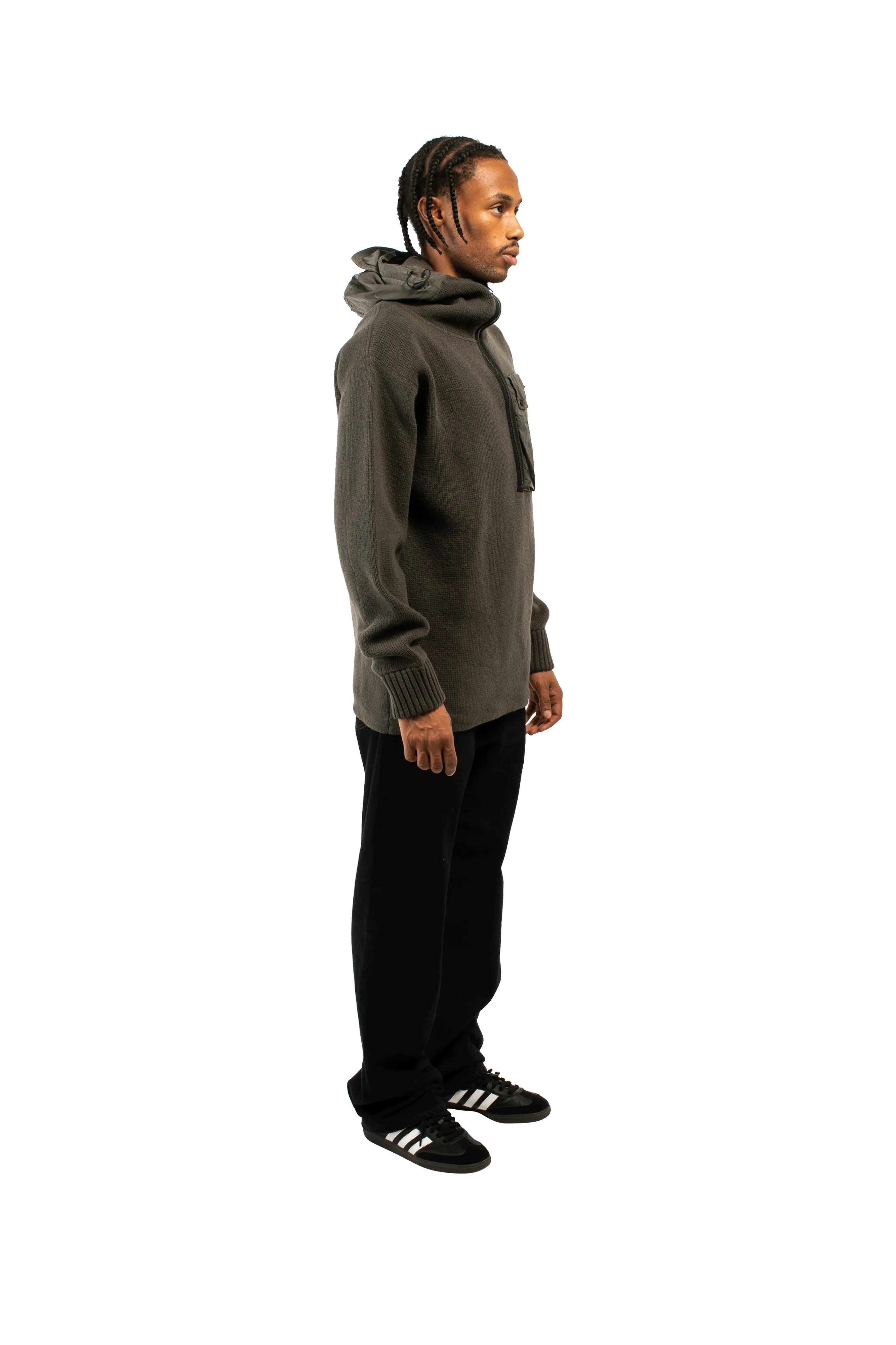 Lambswool Mixed Hooded Knit