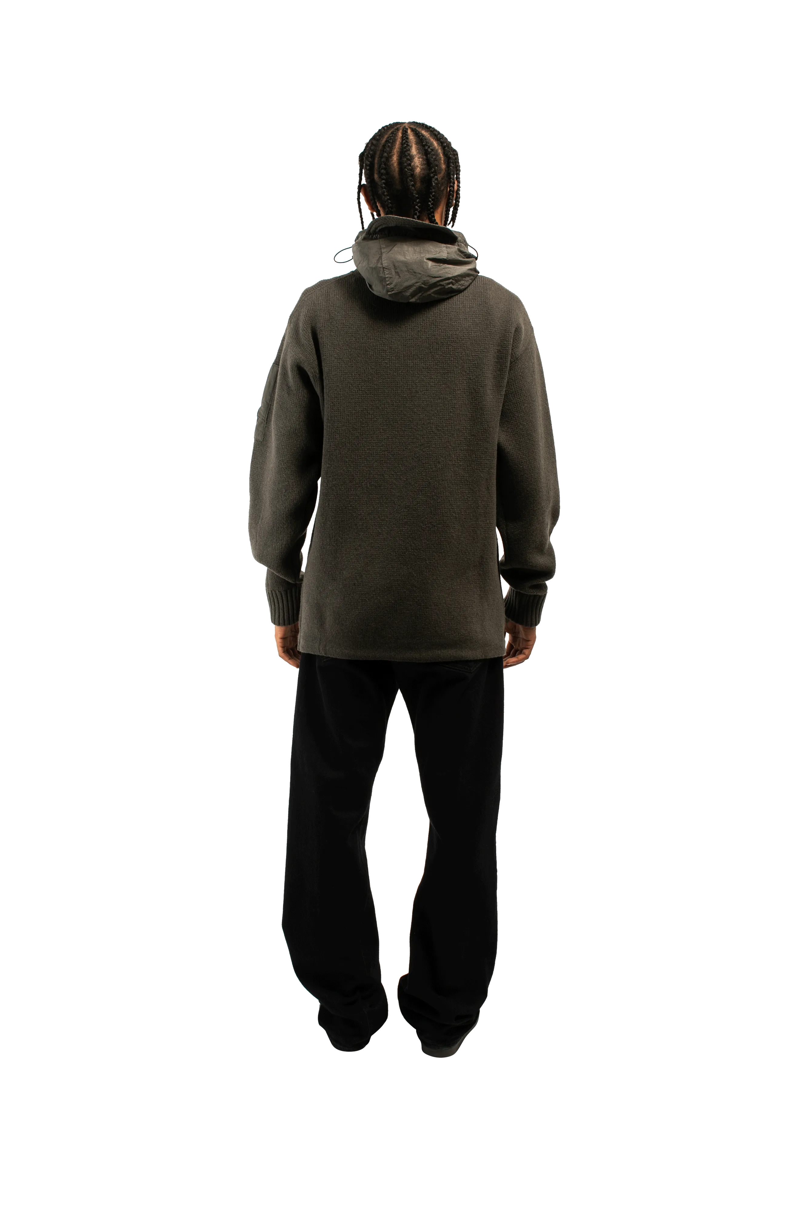 Lambswool Mixed Hooded Knit