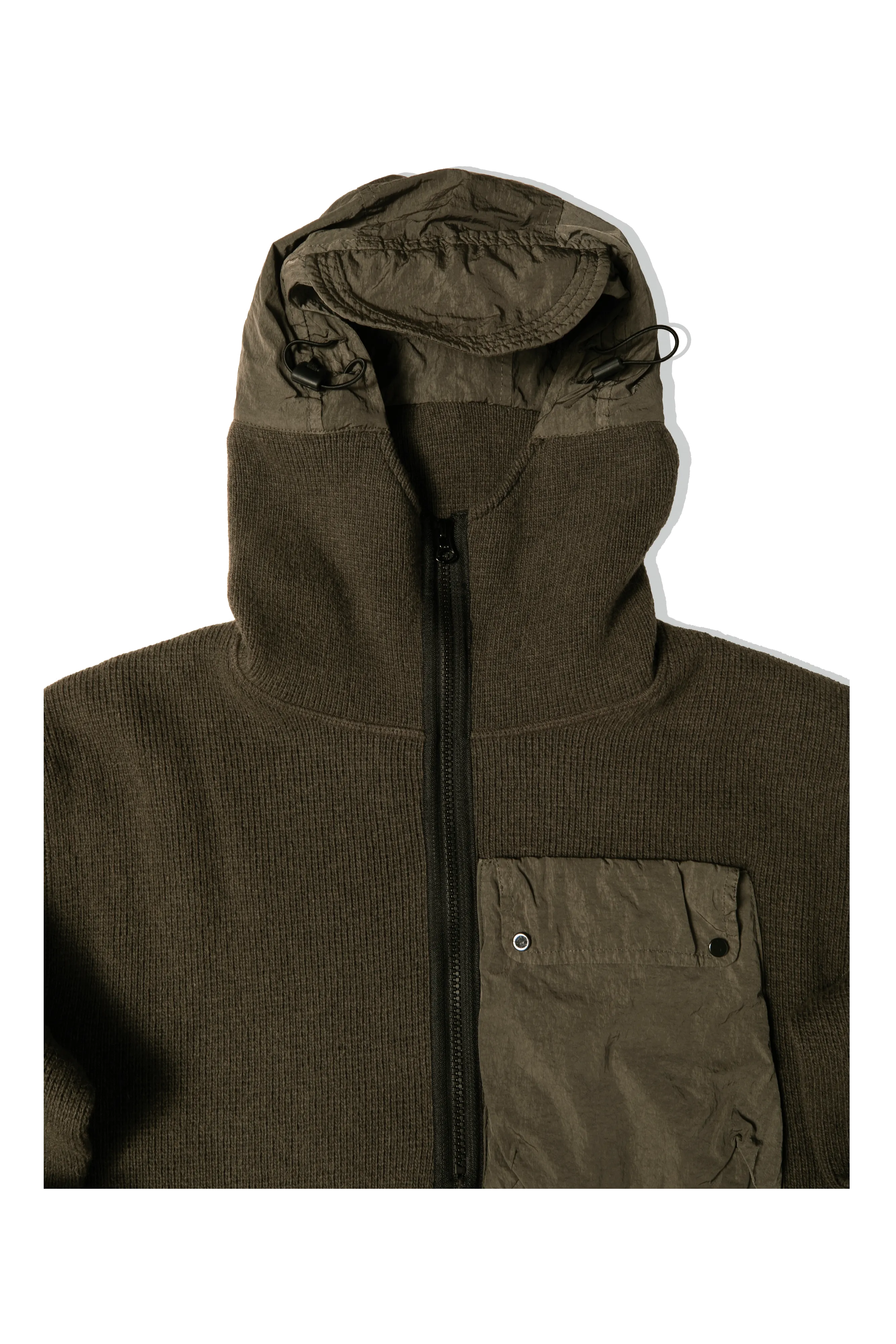 Lambswool Mixed Hooded Knit