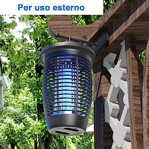 Lampada Antizanzare Elettrica, Aggiornamento per il 2023, 4500V 20W UV Zanzariera Elettrica Impermeabile IPX4, Insetticida Zanza