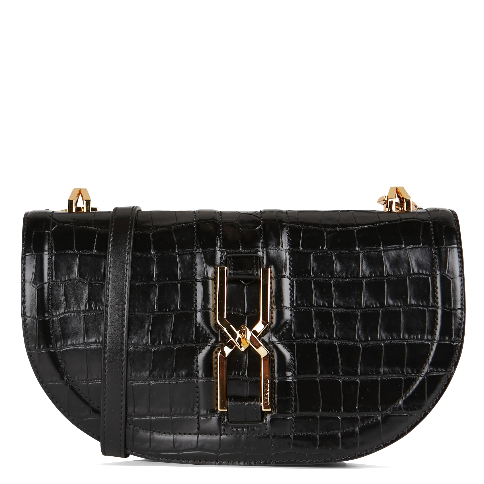  LANCEL   CLEPSYDRE - Borsa a tracolla in pelle effetto coccodrillo | Nero