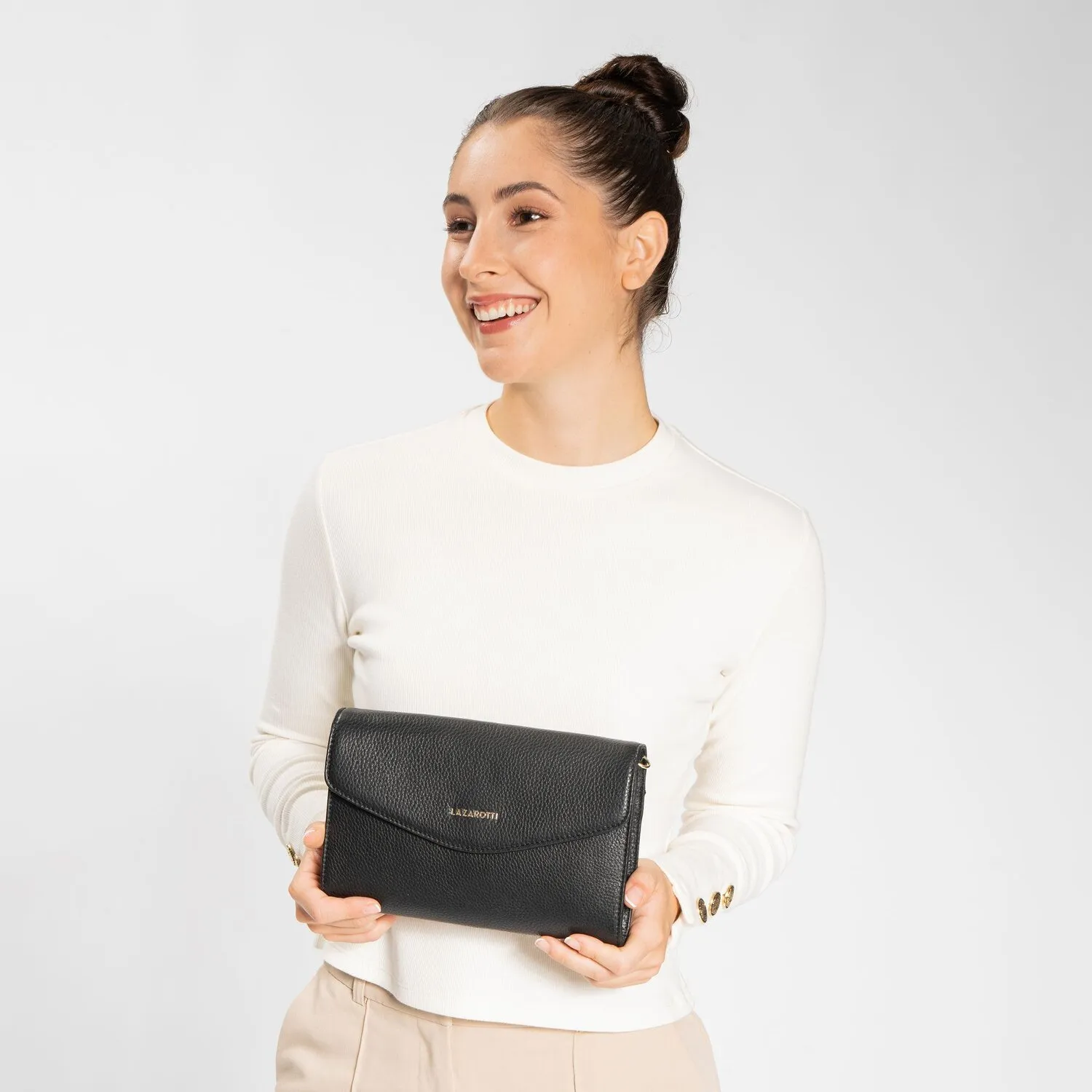 Lazarotti Bologna Leather Pochette Pelle 23 cm