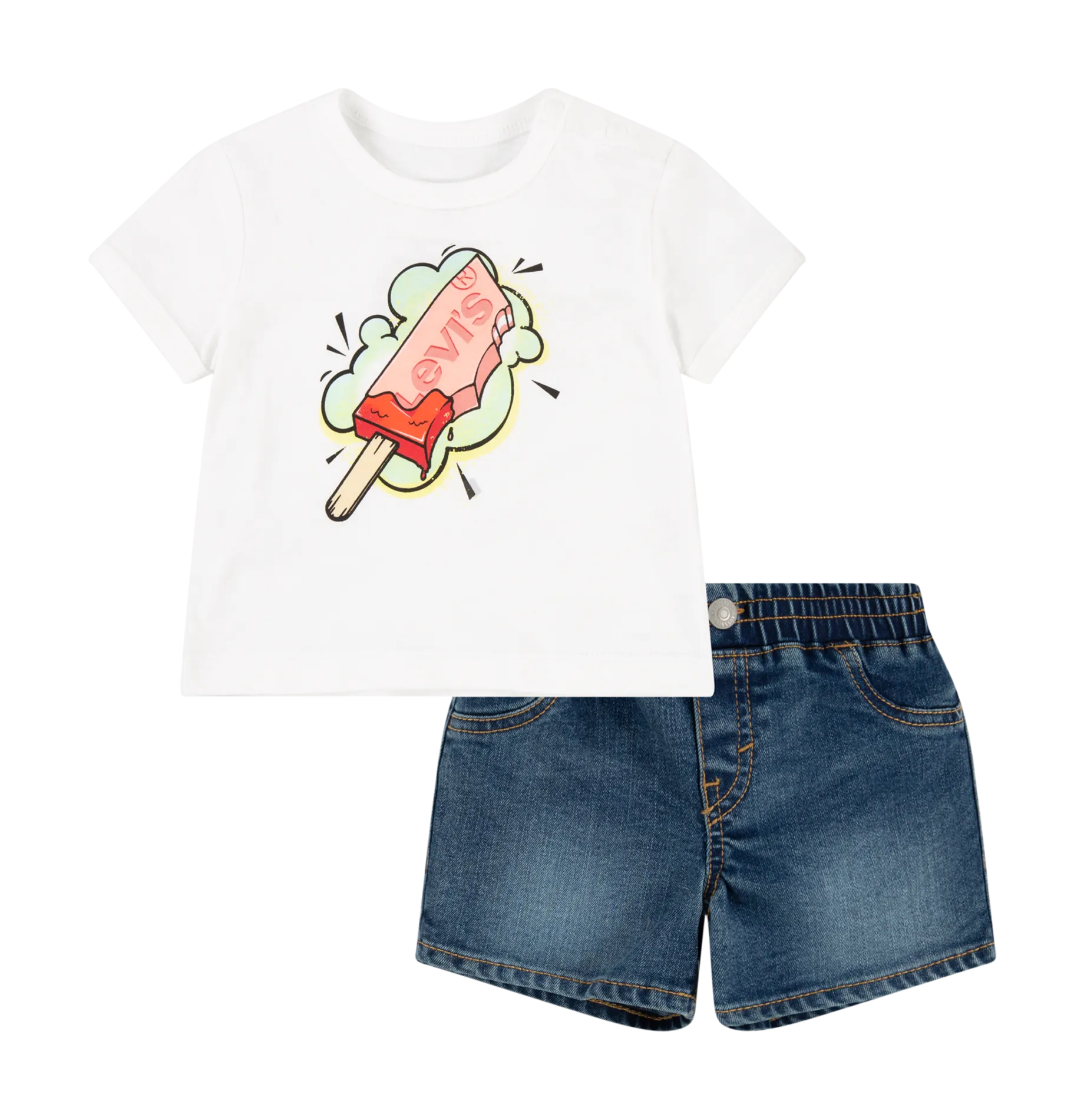  LEVI'S KIDS   Completo t-shirt e shorts | Bianco