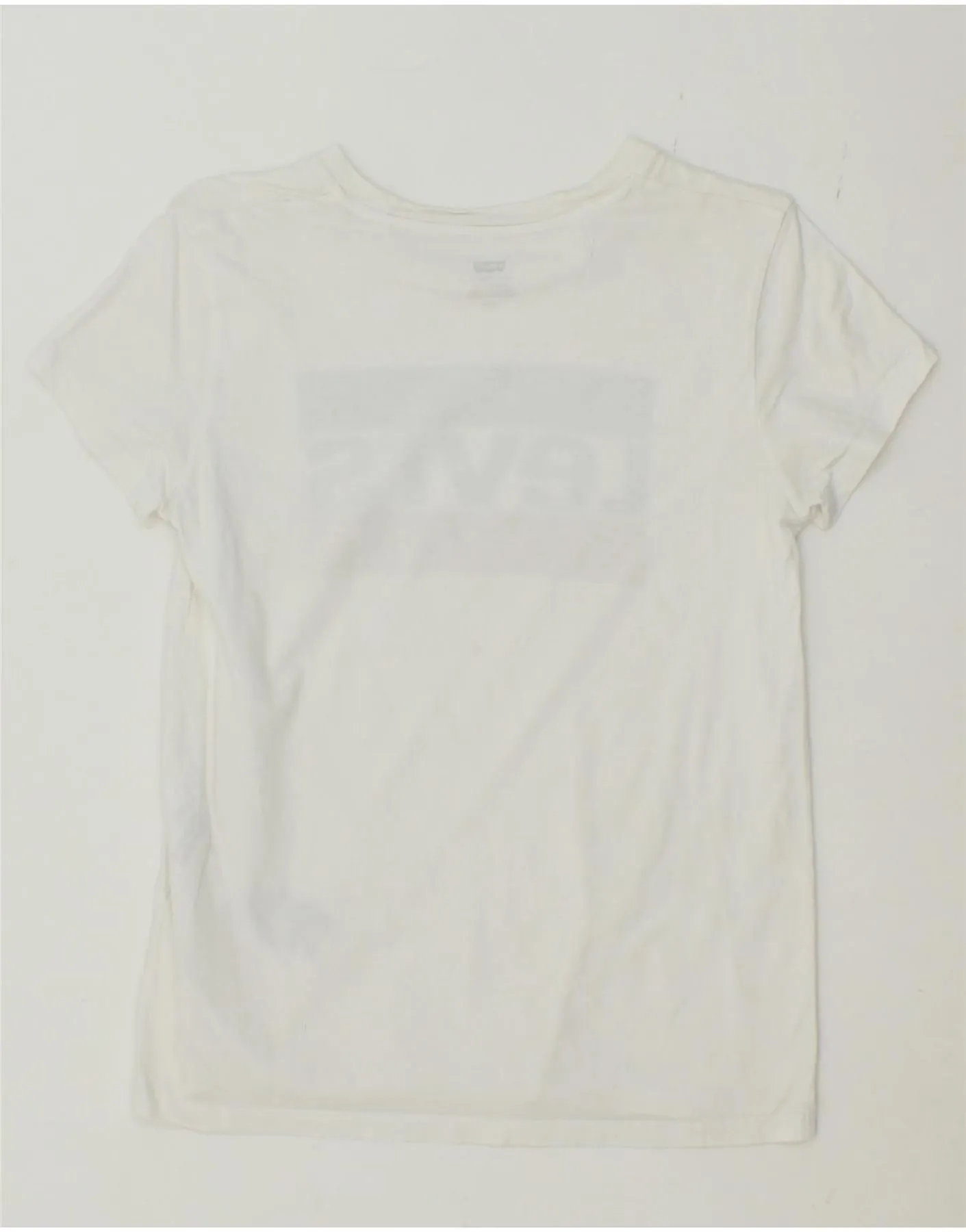 LEVI'S Womens Graphic T-Shirt Top UK 10 Small White Cotton