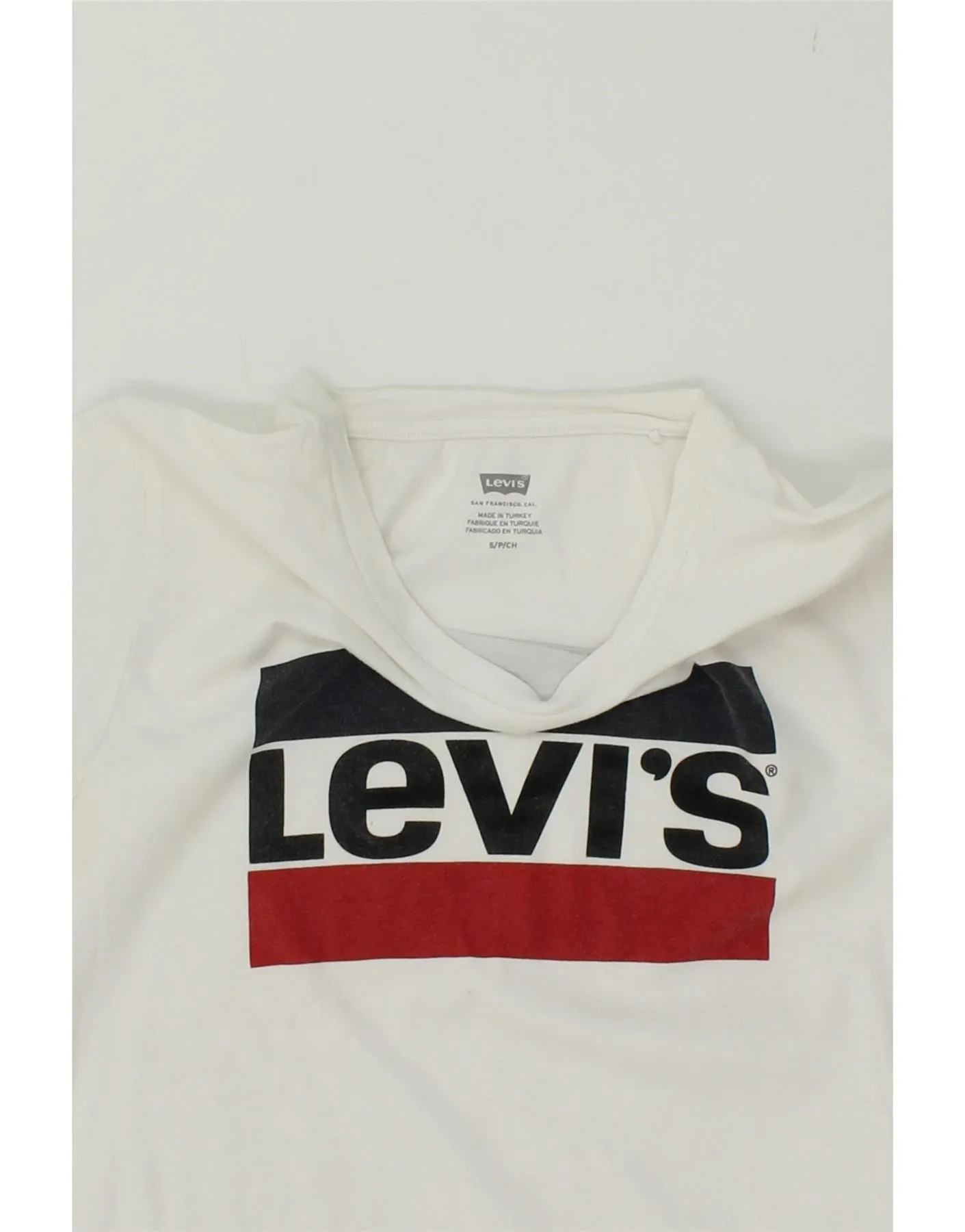 LEVI'S Womens Graphic T-Shirt Top UK 10 Small White Cotton