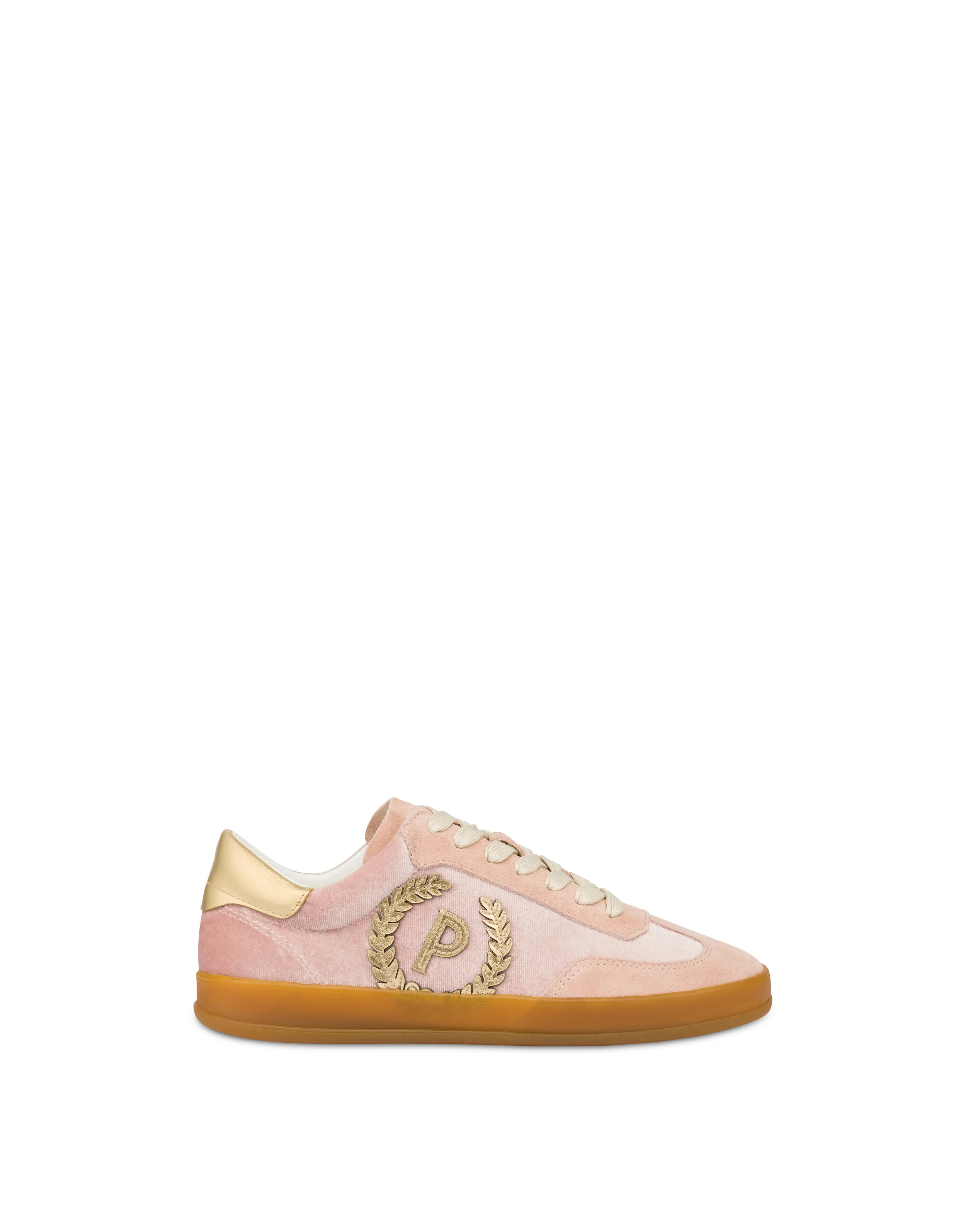     Linea Pollini Sneakers Effetto Velluto Con Dettagli Laminati Venus Antico/antico/oro