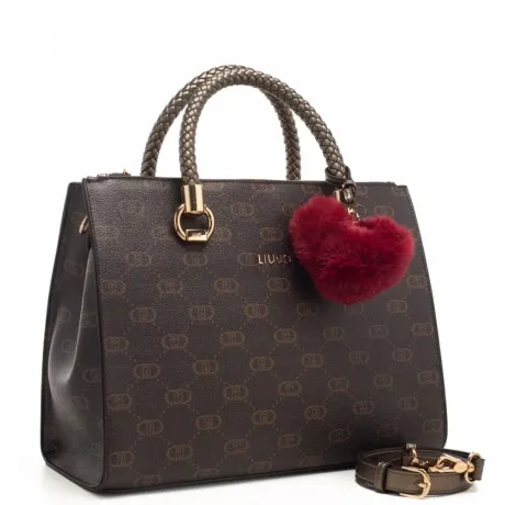 Liu Jo Borsa Mano Charm Cuore Mocha Liu Jo