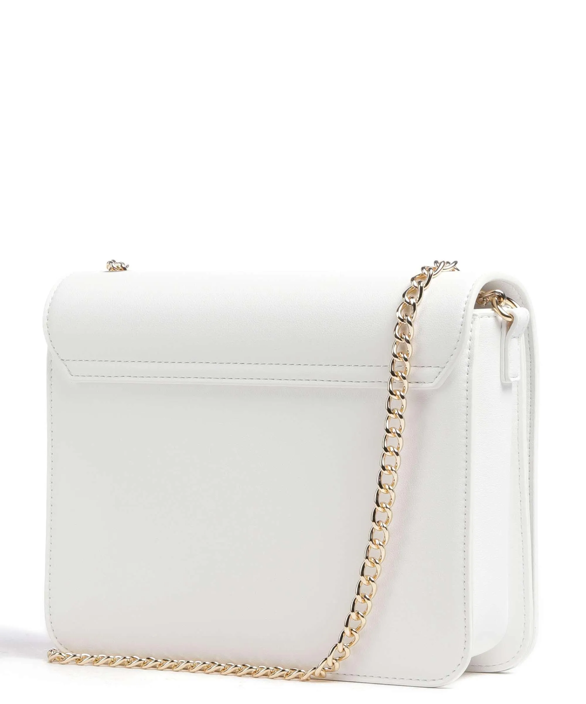  Love Moschino Rhinestone Borsa a spalla pelle sintetica bianco  