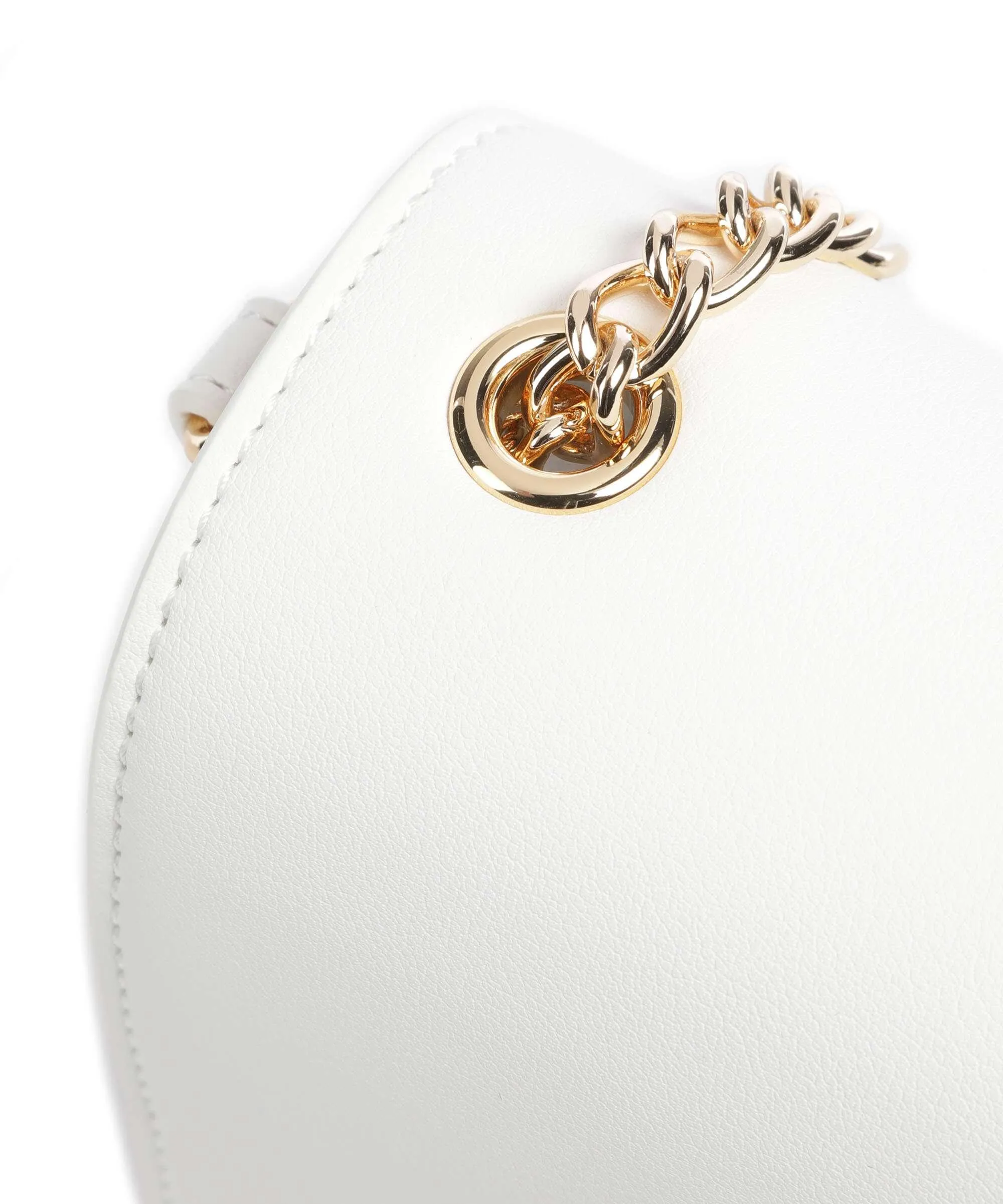  Love Moschino Rhinestone Borsa a spalla pelle sintetica bianco  
