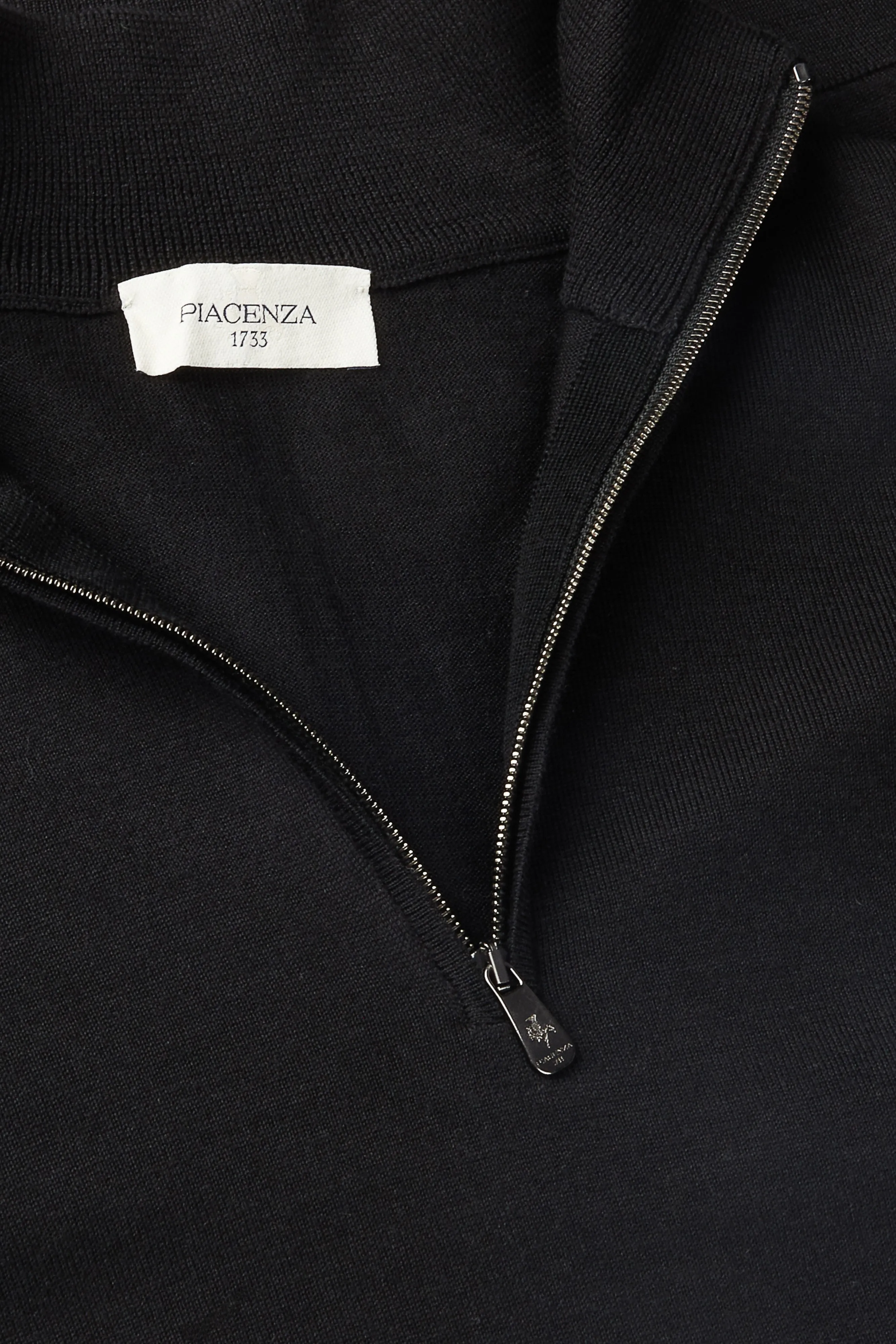 Lupetto Zip lana merino super fine nero