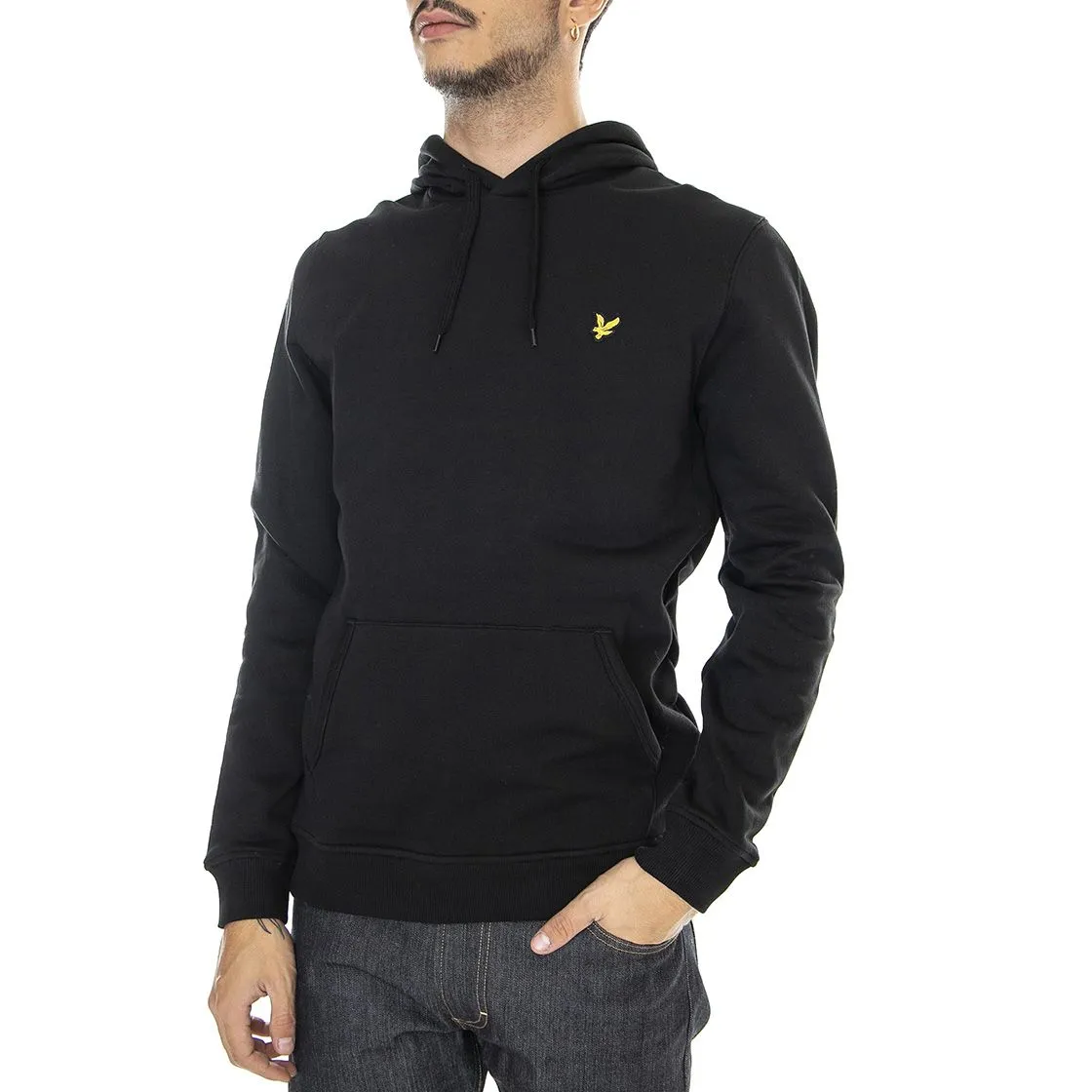 Lyle & Scott Brushed Back - Felpa con Cappuccio Uomo Nera    