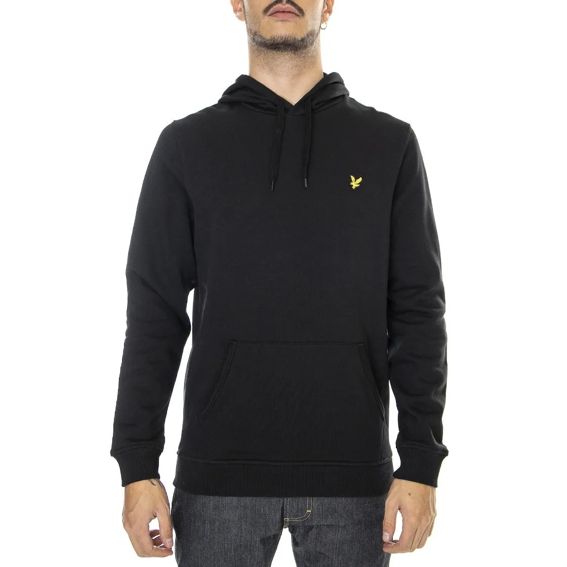 Lyle & Scott Brushed Back - Felpa con Cappuccio Uomo Nera    