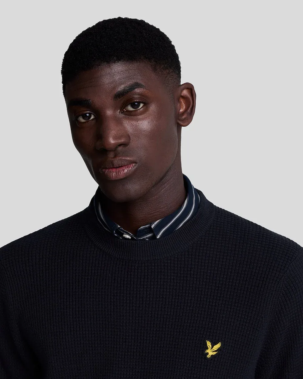 LYLE AND SCOTT maglia uomo girocollo misto cotone GRID KNIT CREW NECK JUMPER KN1907V