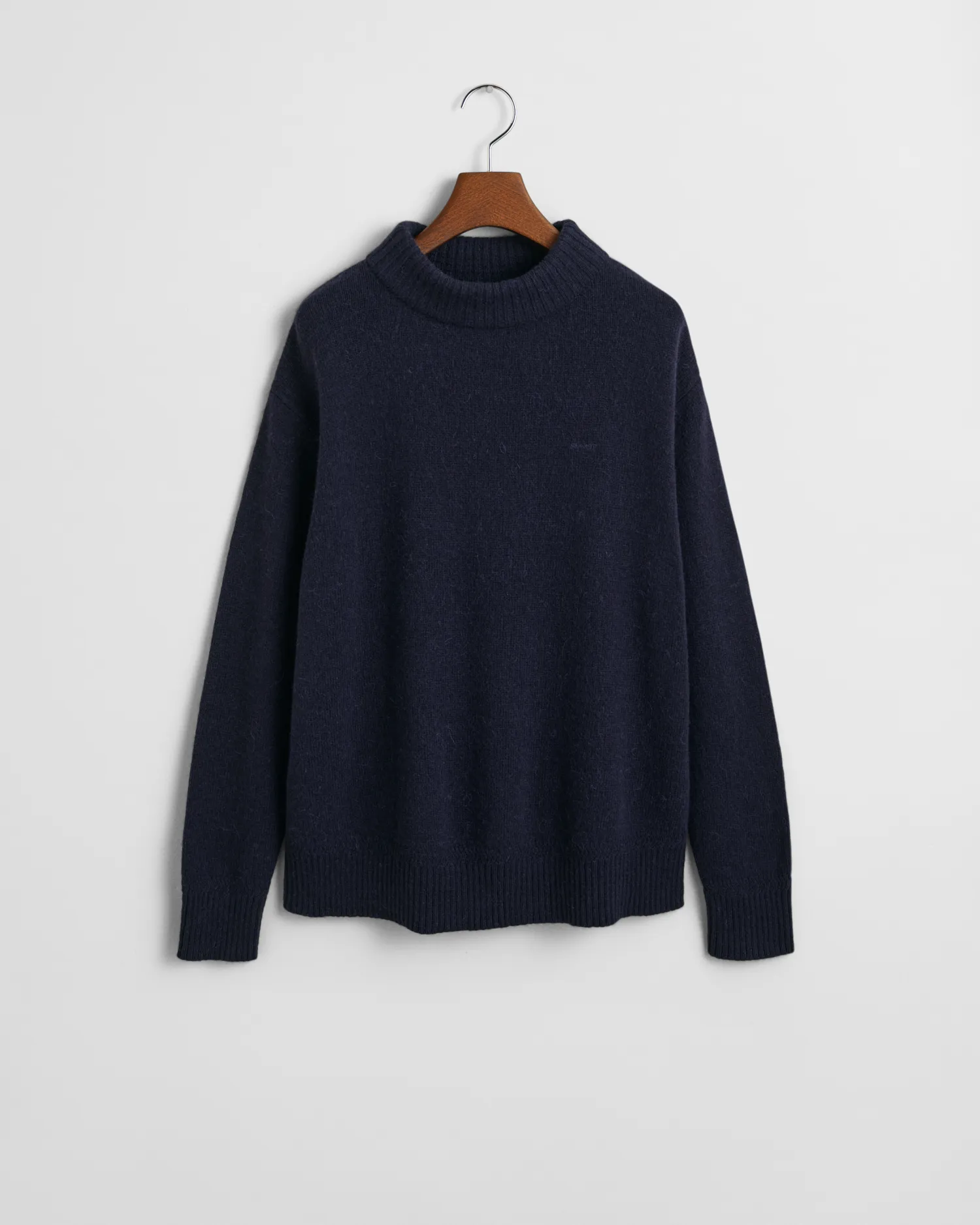 Maglia con colletto dritto in misto lana    