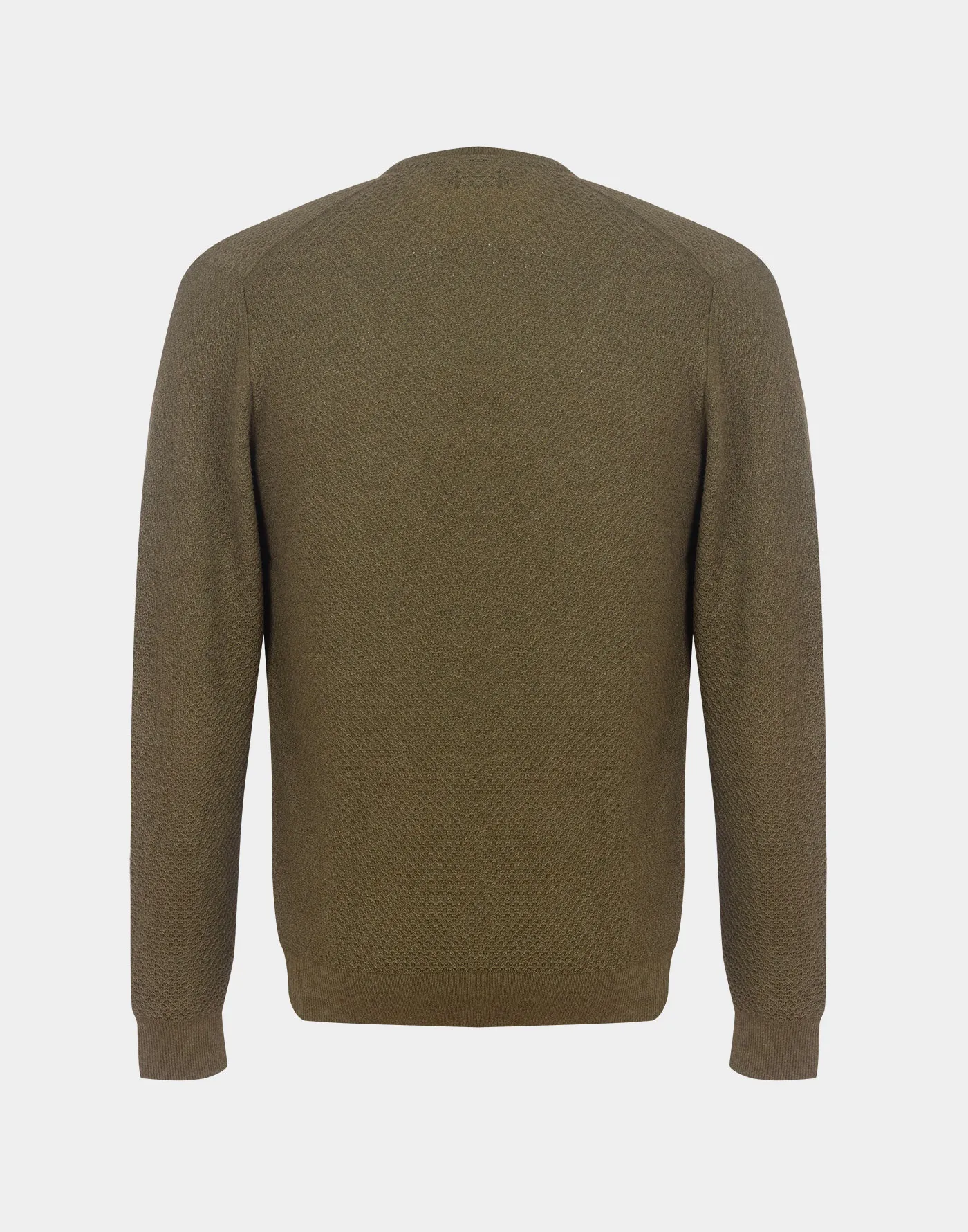 Maglia Girocollo in cotone e cashmere con fantasia nido d’ape