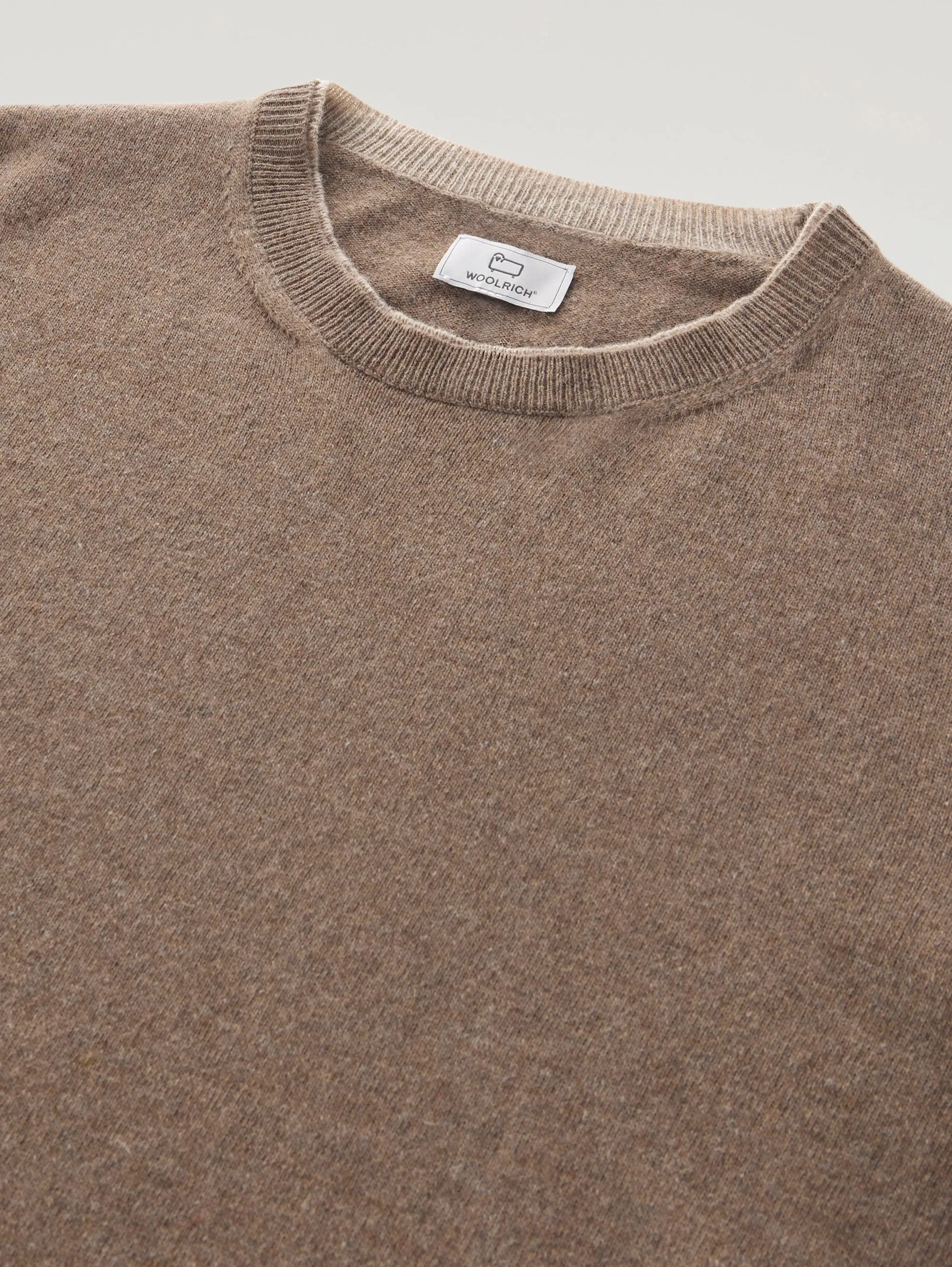 Maglia Girocollo in Lana Merinos Tortora