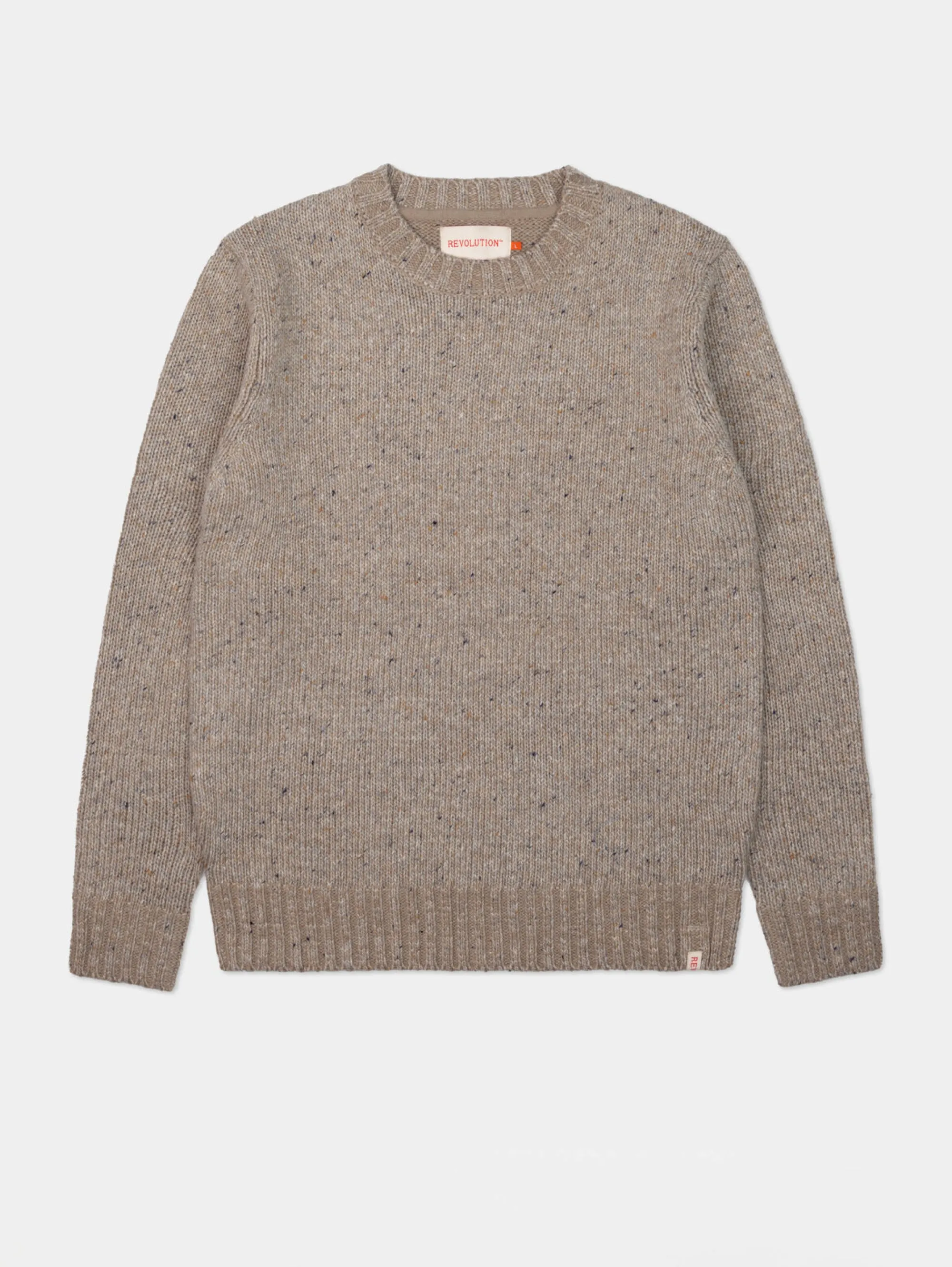 Maglia Girocollo in Misto Alpaca Beige