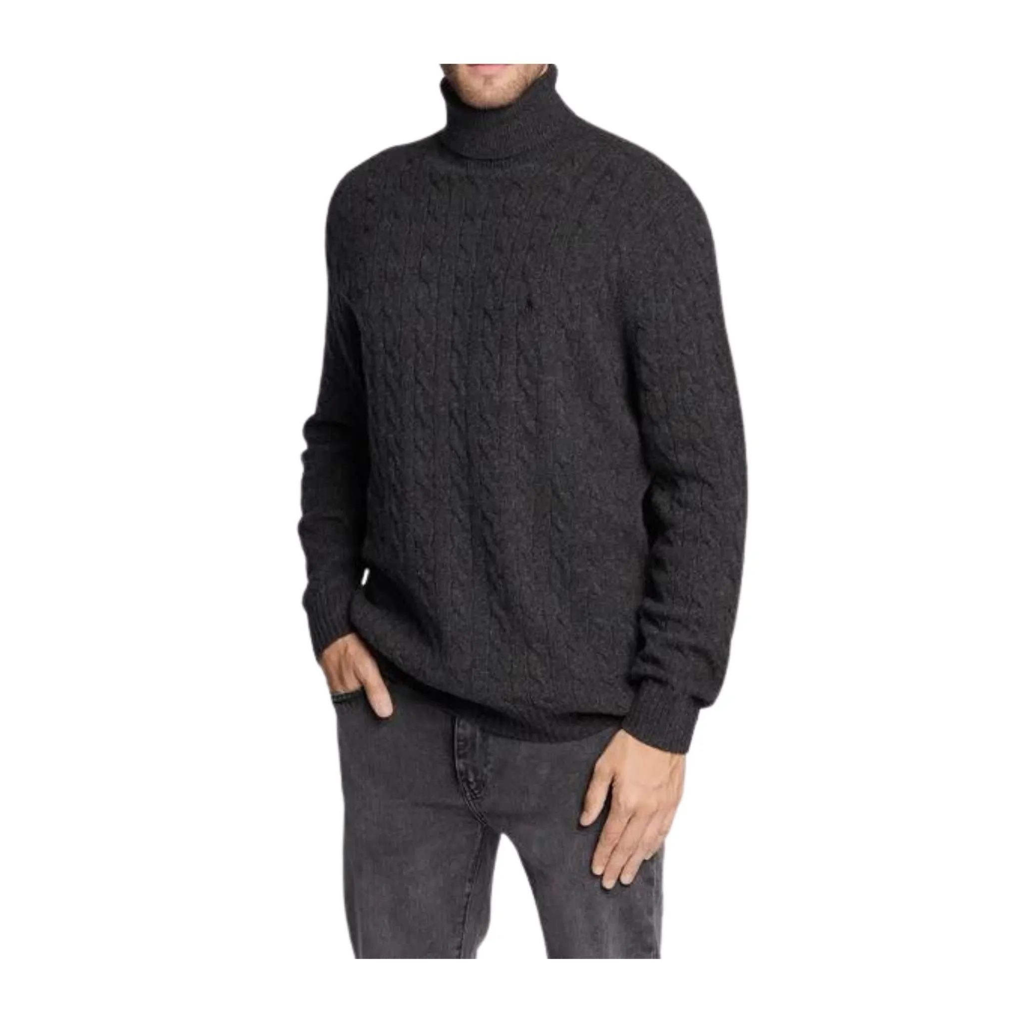 Maglia Uomo a collo alto a trecce