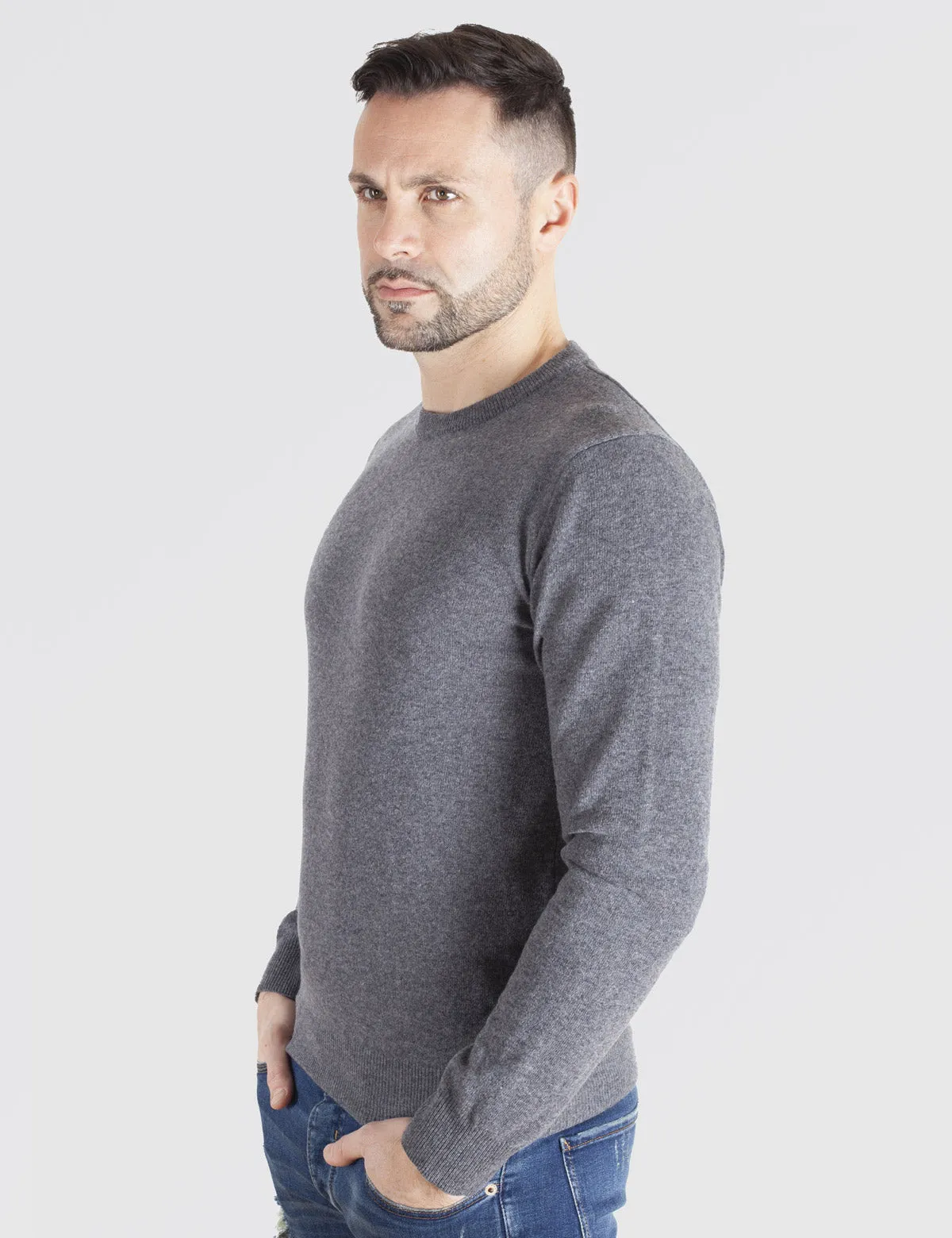 Maglia Uomo Girocollo leggero - Crewneck, Maglione Uomo Invernali - Autunno/Inverno - 100% Lambswool - Fatto in Italia | Brunell