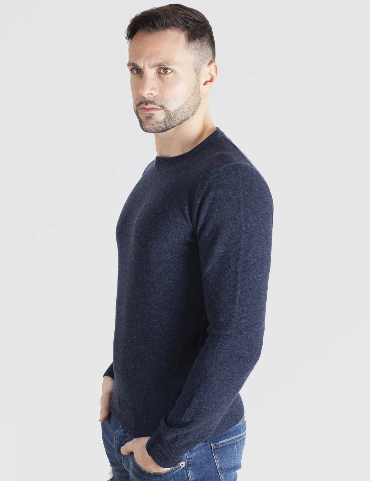 Maglia Uomo Girocollo leggero - Crewneck, Maglione Uomo Invernali - Autunno/Inverno - 100% Lambswool - Fatto in Italia | Brunell