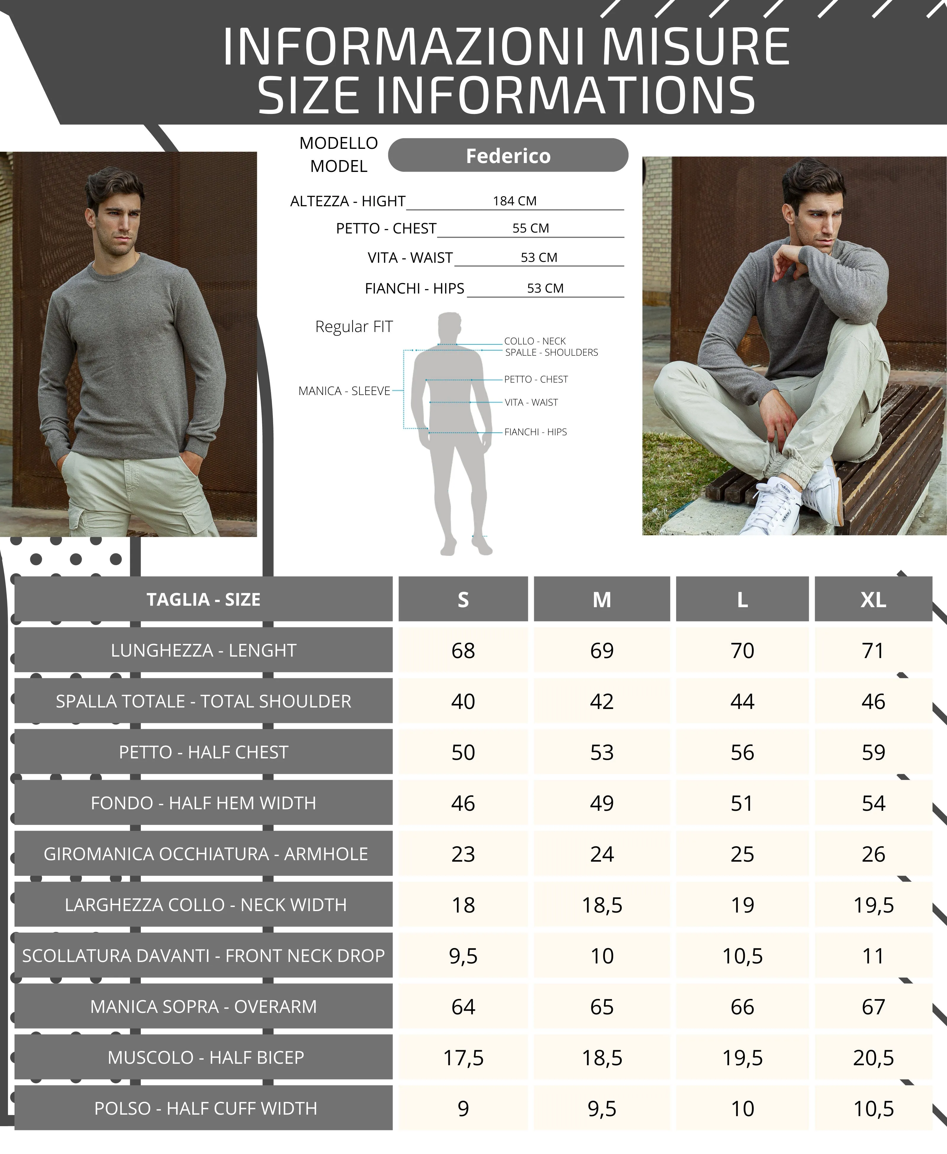 Maglia Uomo Girocollo leggero - Crewneck, Maglione Uomo Invernali - Autunno/Inverno - 100% Lambswool - Fatto in Italia | Brunell