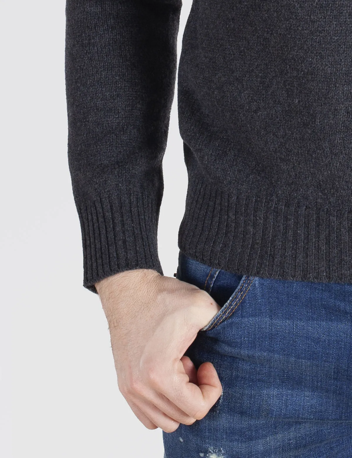 Maglia Uomo Girocollo medio peso - Crewneck, Maglione Uomo Invernali - Autunno/Inverno - 100% Lambswool - Fatto in Italia | Brun