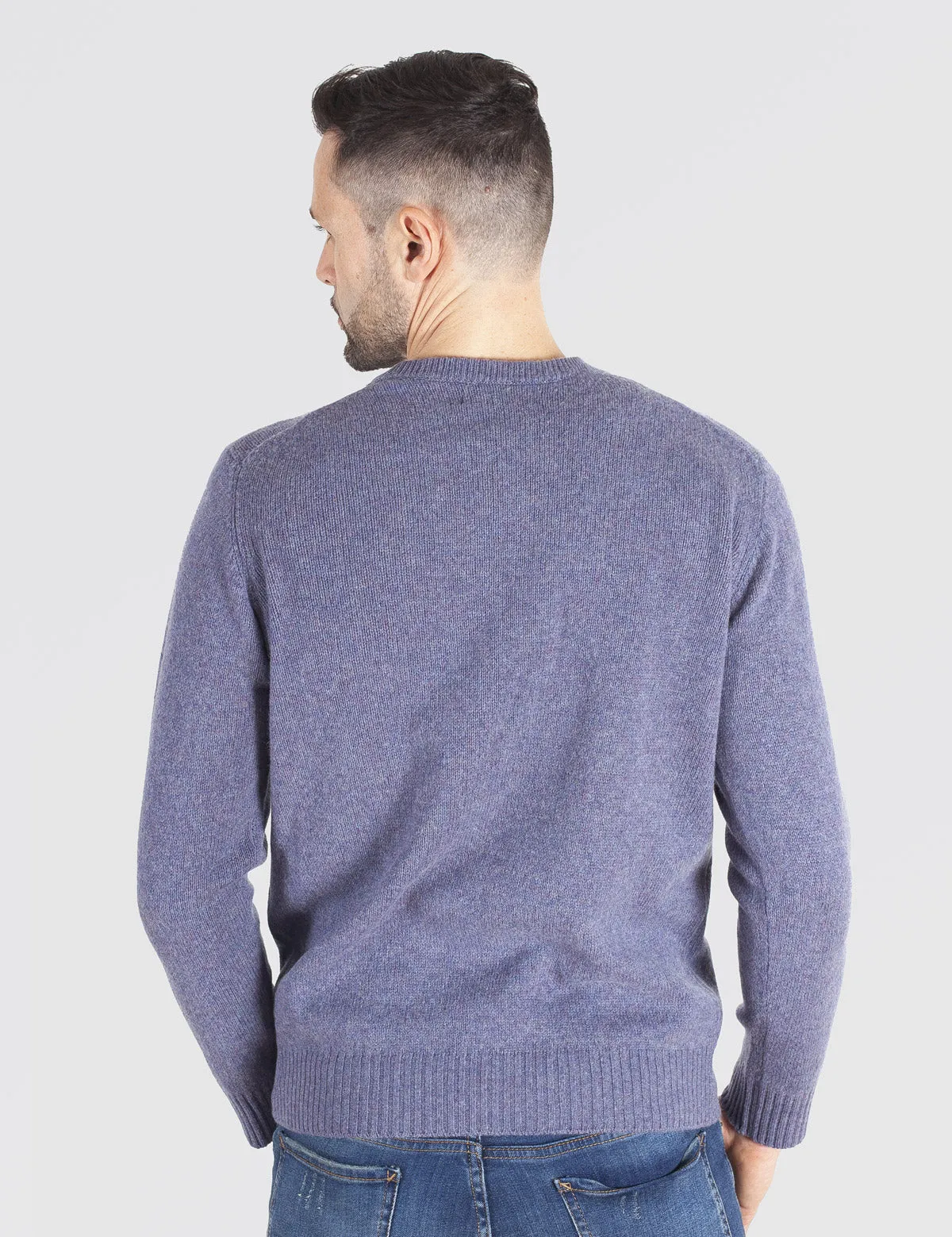 Maglia Uomo Girocollo medio peso - Crewneck, Maglione Uomo Invernali - Autunno/Inverno - 100% Lambswool - Fatto in Italia | Brun