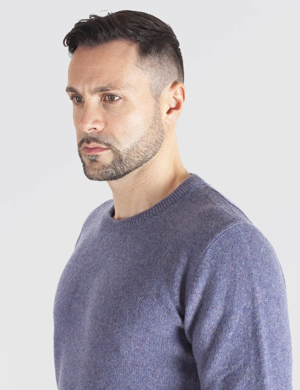 Maglia Uomo Girocollo medio peso - Crewneck, Maglione Uomo Invernali - Autunno/Inverno - 100% Lambswool - Fatto in Italia | Brun