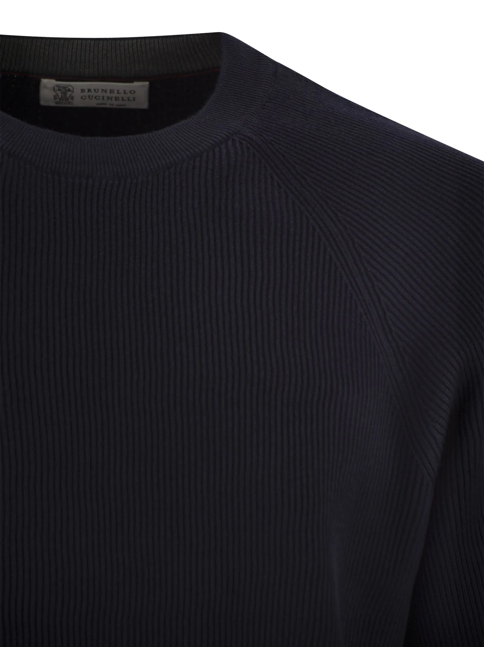 Maglione a costole di cotone di Brunello Cucinelli con manica Raglan