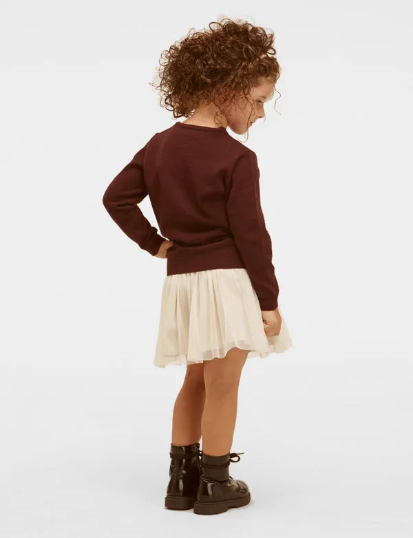 Maglione Cardigan - Bambina, Autunno/Inverno - 100% Lana Merino Bio - 100% Made in Italy | Brunella Gori