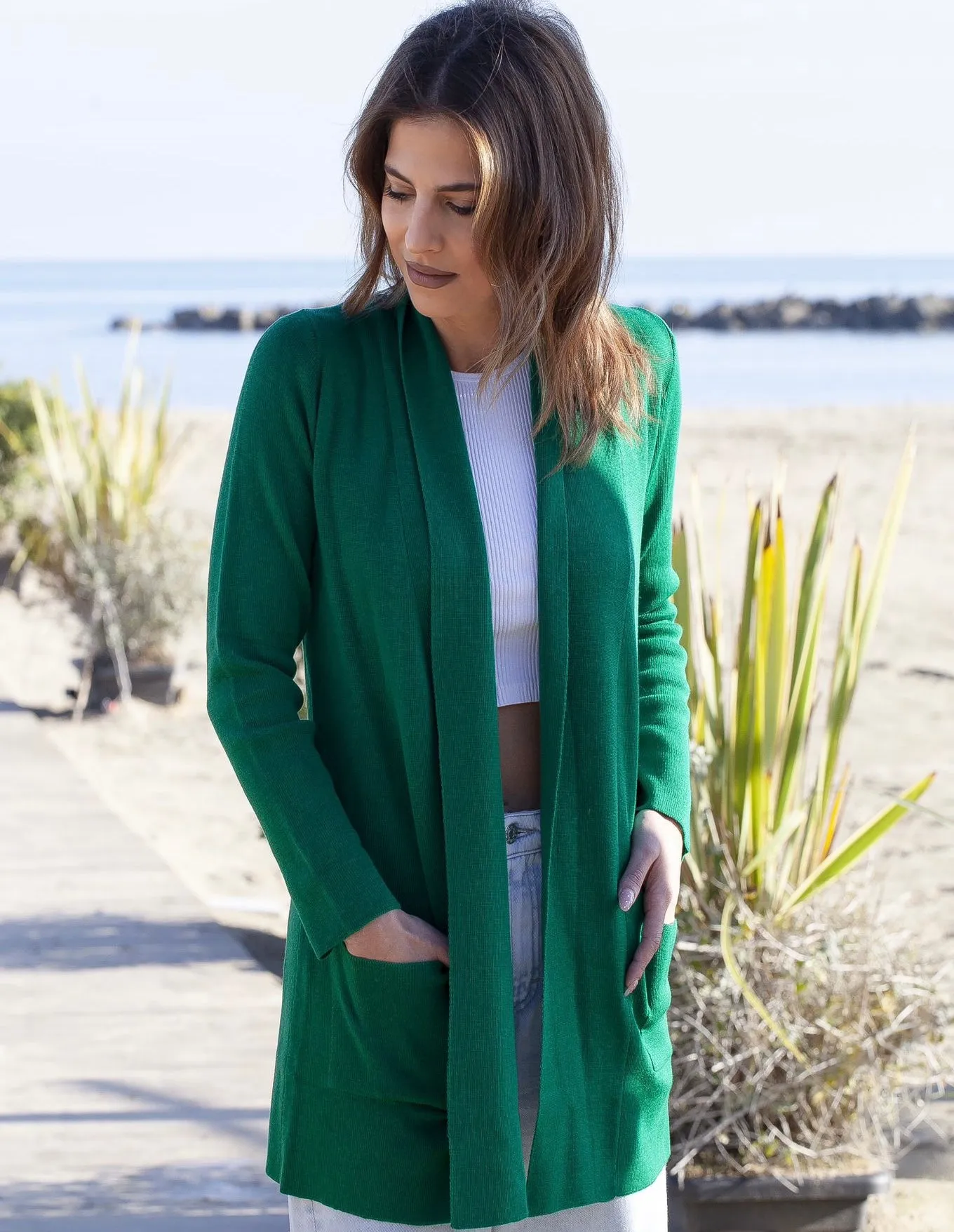 Maglione Cardigan - Donna, Autunno/Inverno - 100% Lana Merino Extra Fine - 100% Made in Italy  | Brunella Gori