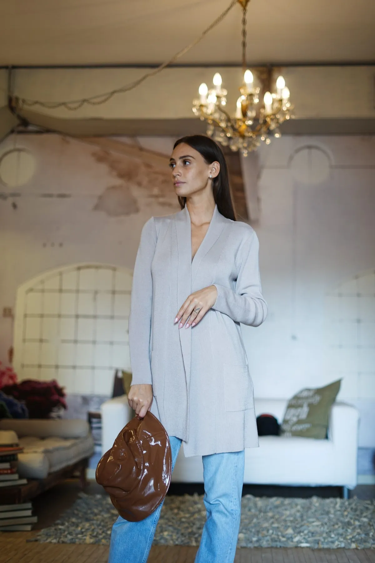 Maglione Cardigan - Donna, Autunno/Inverno - 100% Lana Merino Extra Fine - 100% Made in Italy  | Brunella Gori