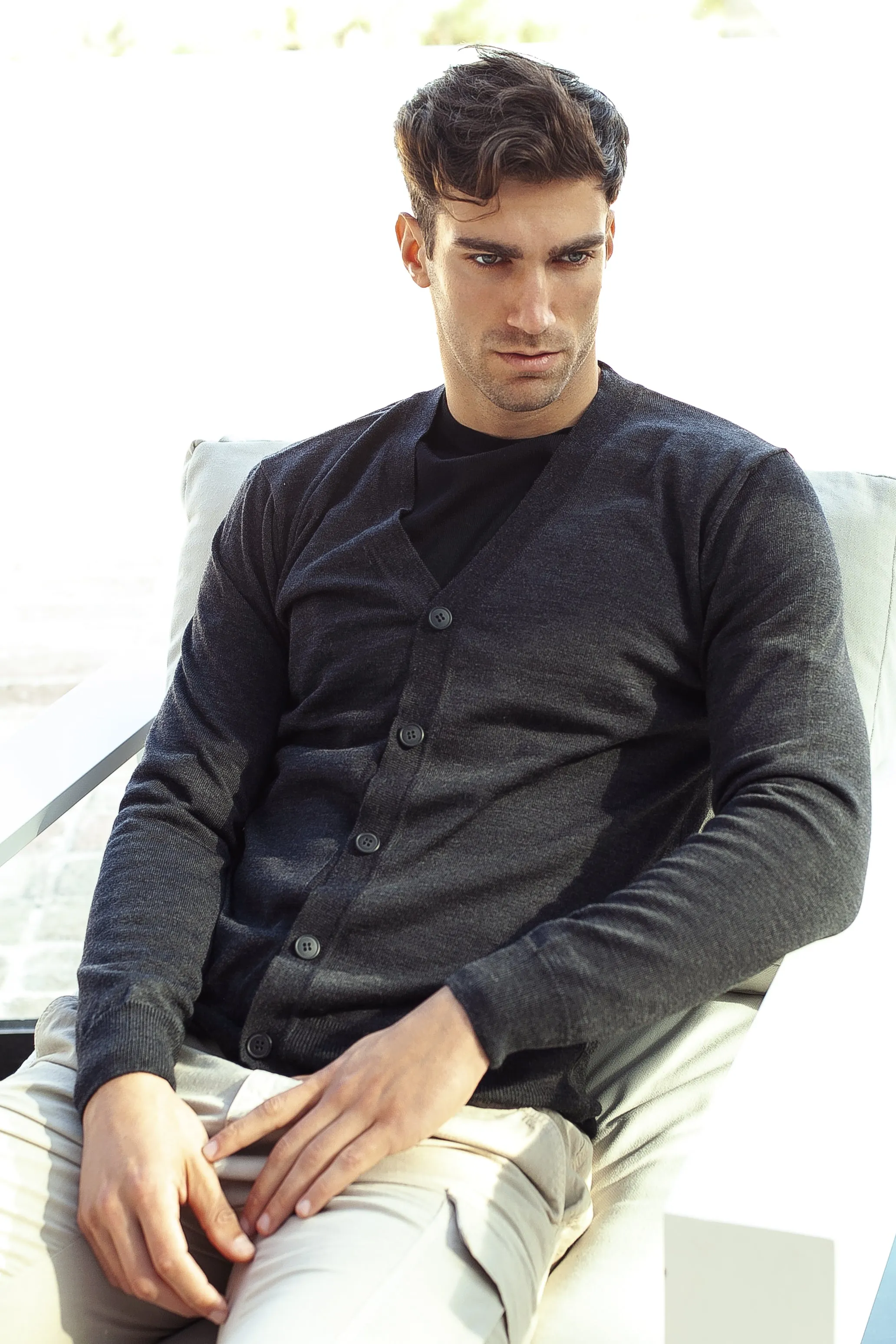 Maglione Cardigan - Uomo, Autunno/Inverno - 100% Lana Vergine Merino Extrafine Mulessing Free - 100% Made in Italy | Brunella Go