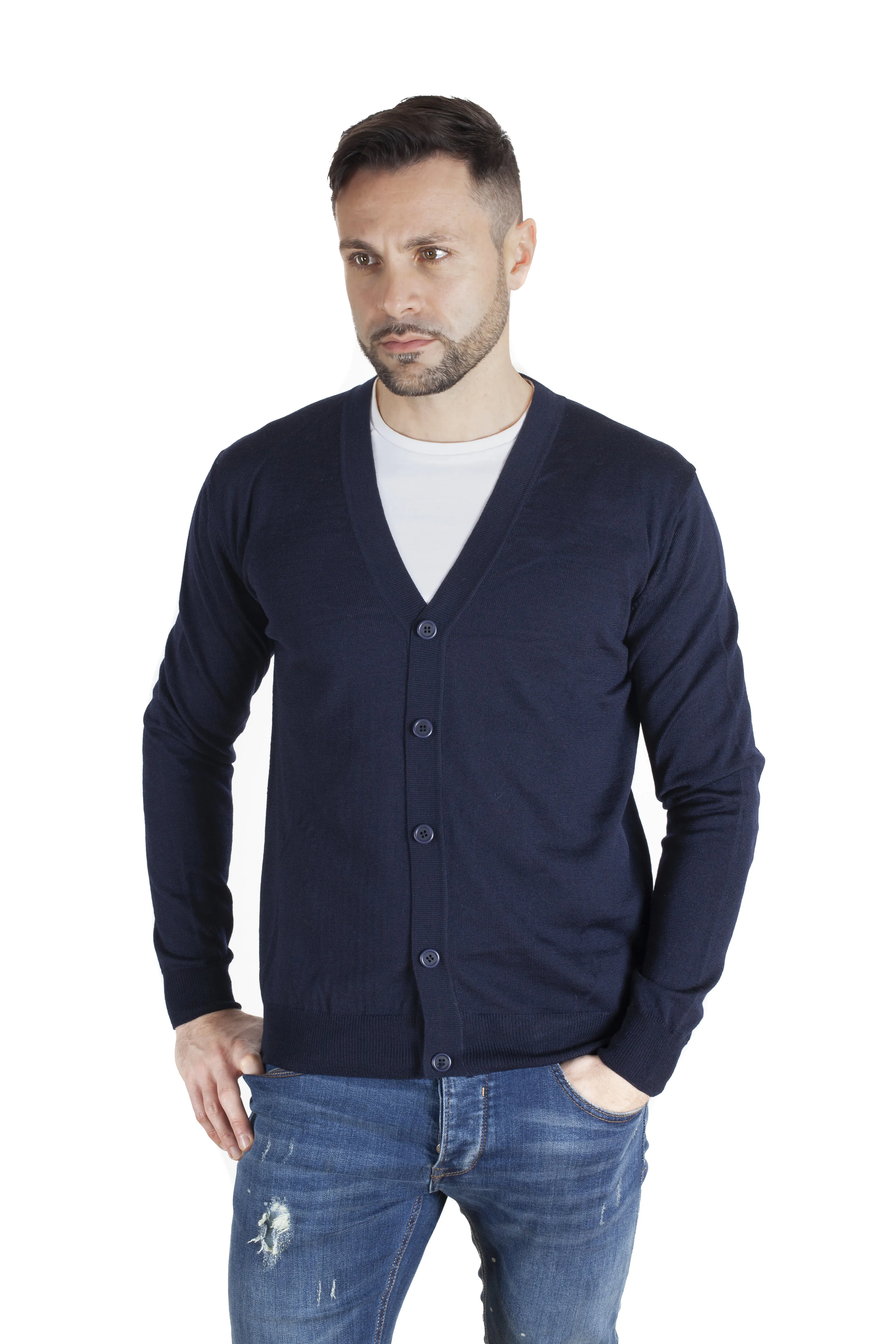 Maglione Cardigan - Uomo, Autunno/Inverno - 100% Lana Vergine Merino Extrafine Mulessing Free - 100% Made in Italy | Brunella Go