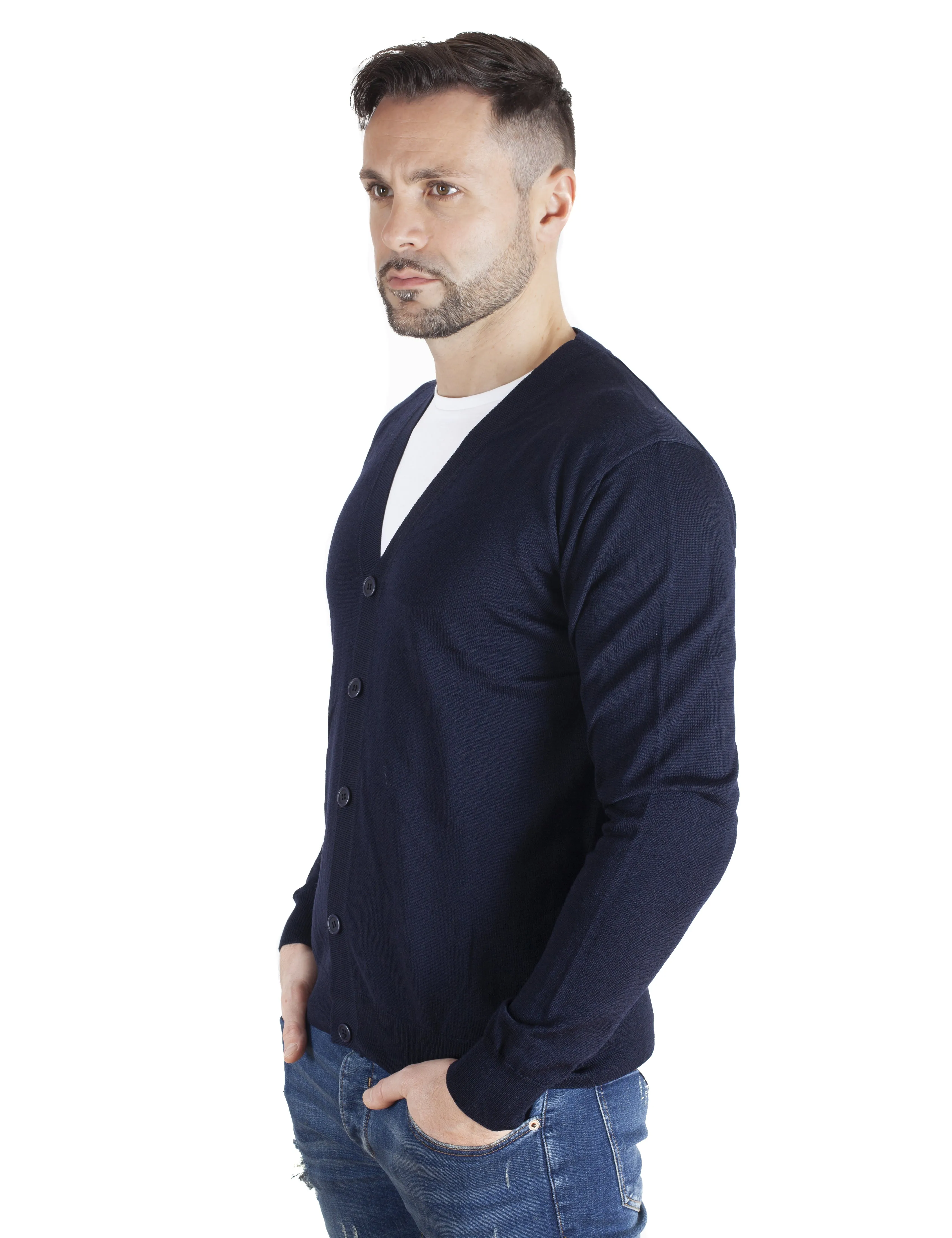 Maglione Cardigan - Uomo, Autunno/Inverno - 100% Lana Vergine Merino Extrafine Mulessing Free - 100% Made in Italy | Brunella Go