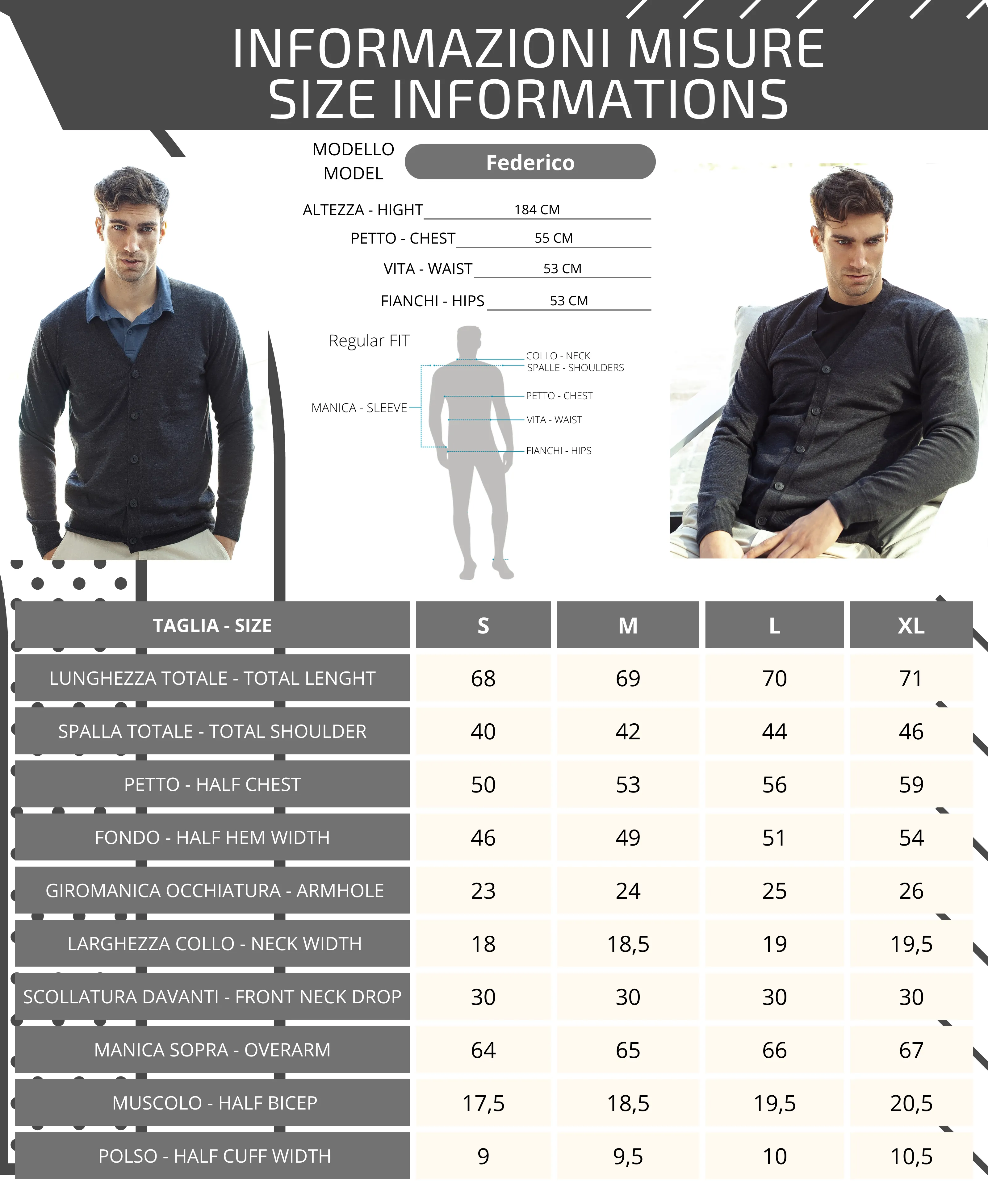 Maglione Cardigan - Uomo, Autunno/Inverno - 100% Lana Vergine Merino Extrafine Mulessing Free - 100% Made in Italy | Brunella Go