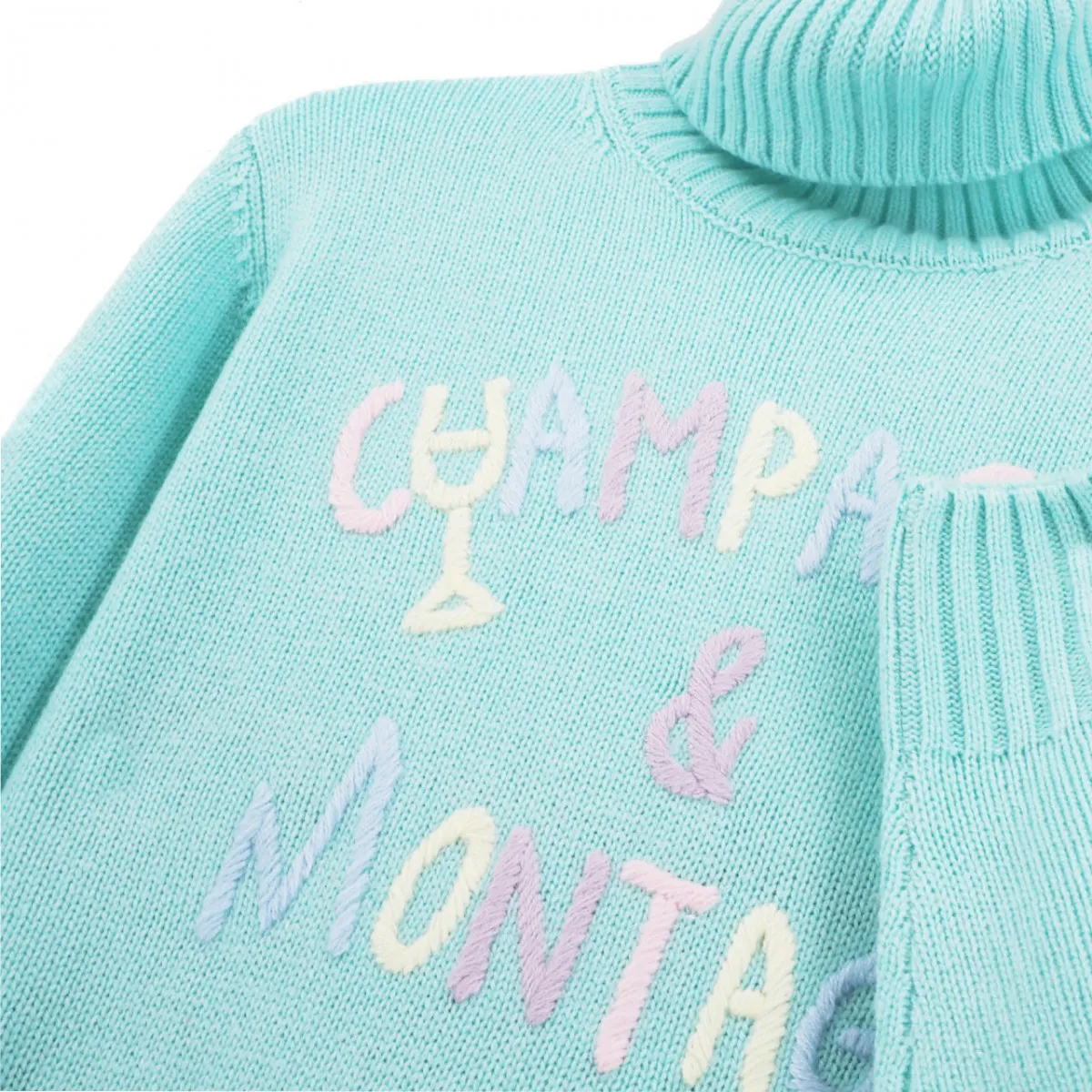 Maglione Con Collo Alto Champagne & Montagne, Verde