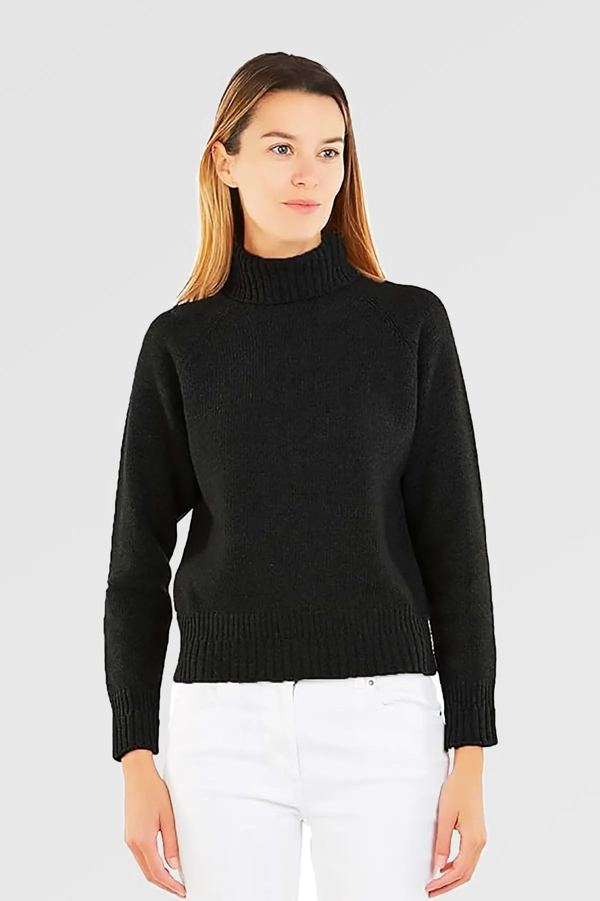 Maglione Dolcevita a Raglan, Collo Alto - Donna: Eleganza e Calore per l'Autunno/Inverno, Misto Lana - 100% Made in Italy | Brun
